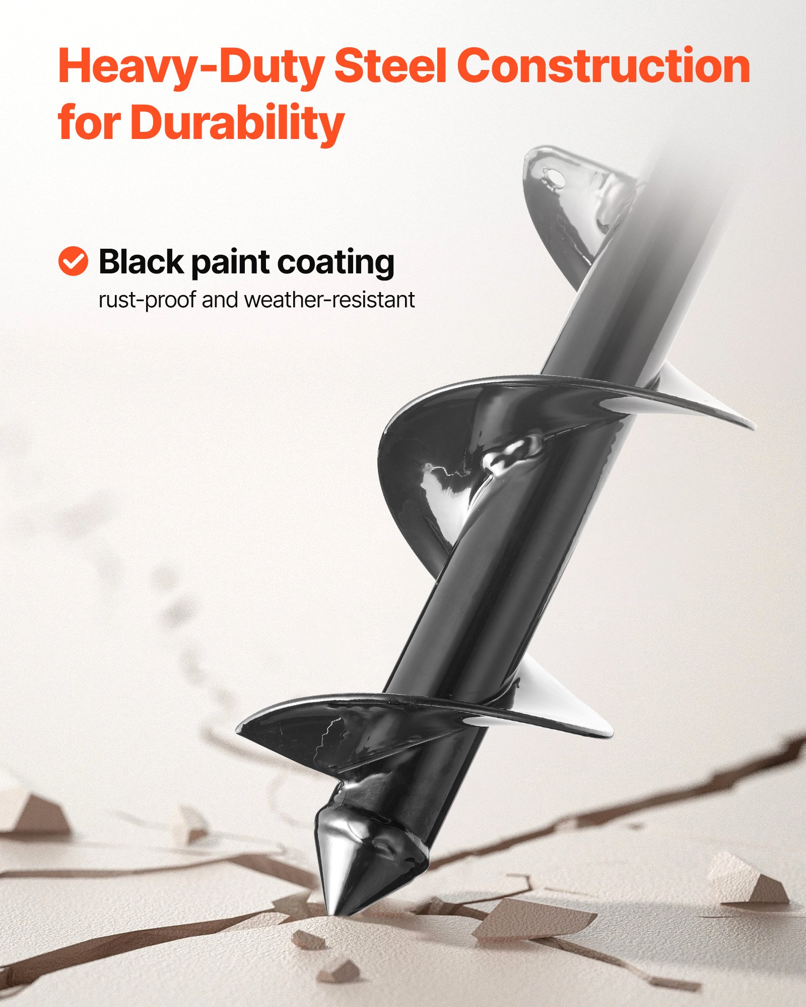 Auger Drill Bit For Planting, Ø3.15″ X 11.42″ Spiral Drill Bit, For 3/8” Hex Drive Drills, Heavy Duty Bulb Planter Tool, Hole Drilling Attachments For Garden Post Hole Digger Fence Digging