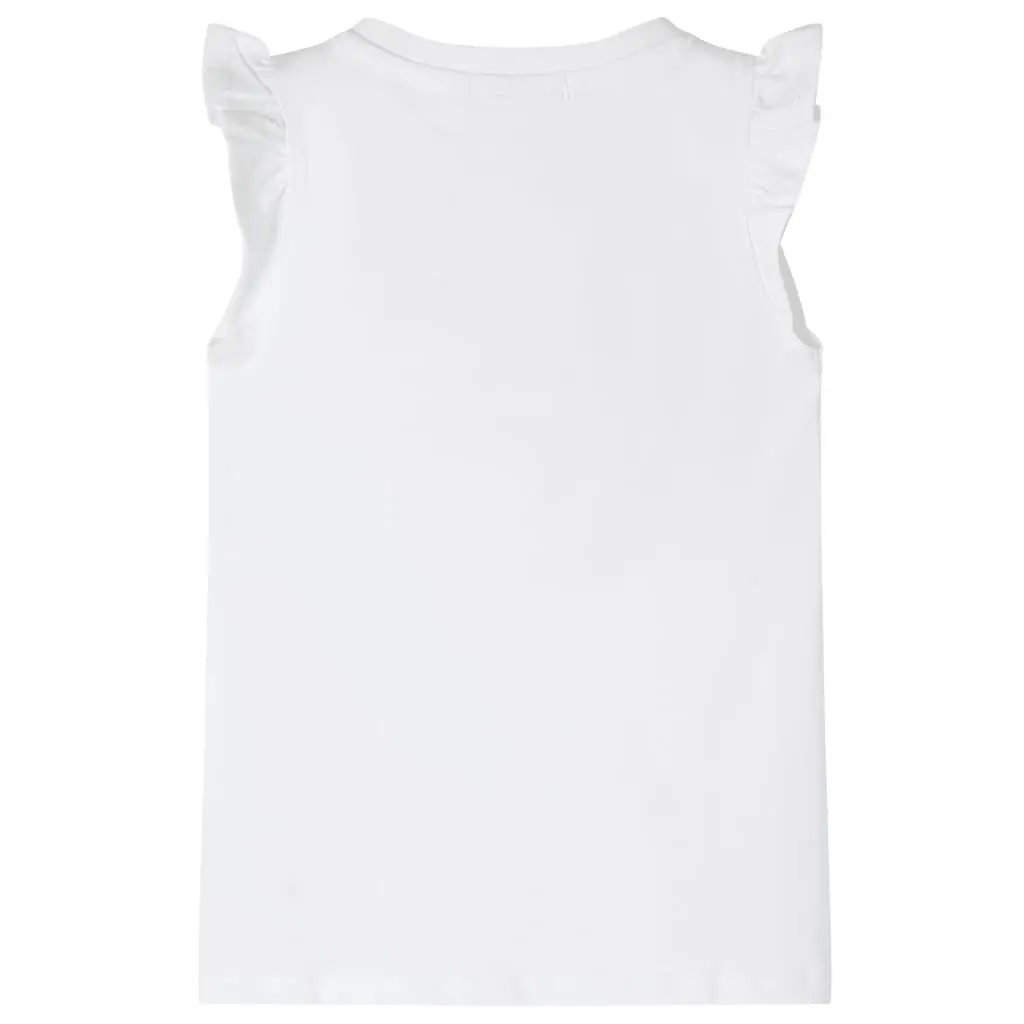 Children's T-shirt with ruffled sleeves, size 104; Children's T-shirt with ruffled sleeves, size 116