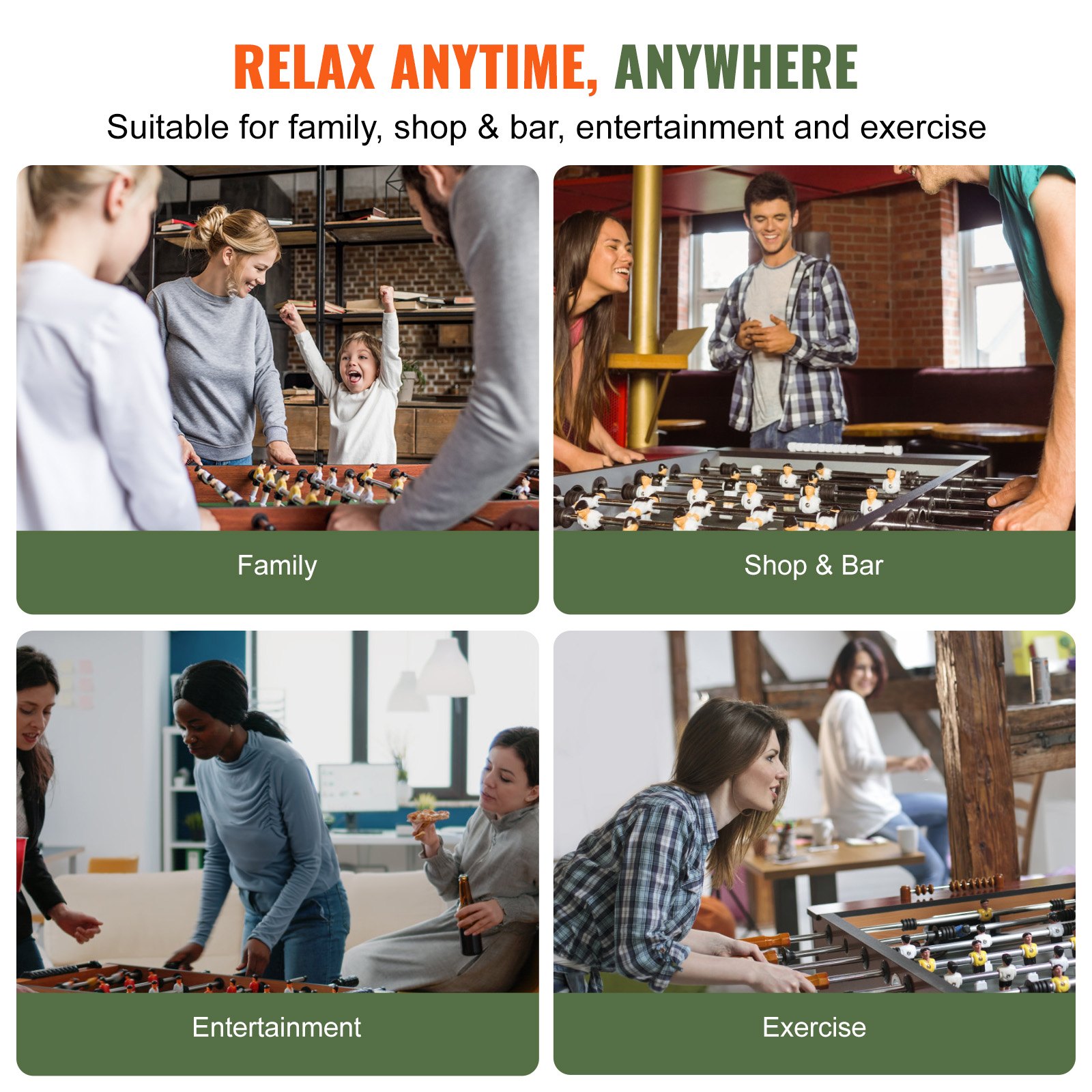 Foosball Table, 55 Inch Standard Size Foosball Table, Indoor Full Size Foosball Table For Home, Family, And Game Room, Soccer With Foosball Table Set, Includes 4 Balls And 4 Cup Holders - Image 4