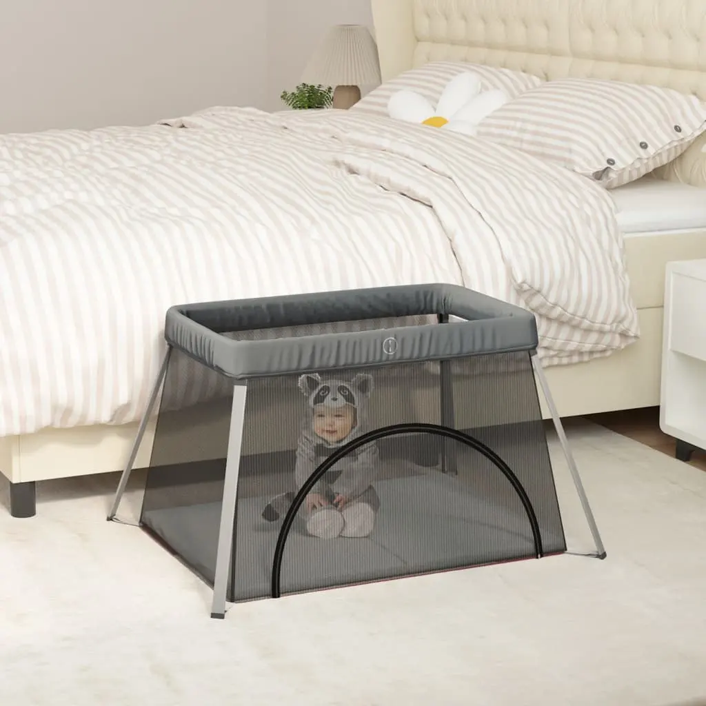Baby Playpen with Mattress Linen Fabric