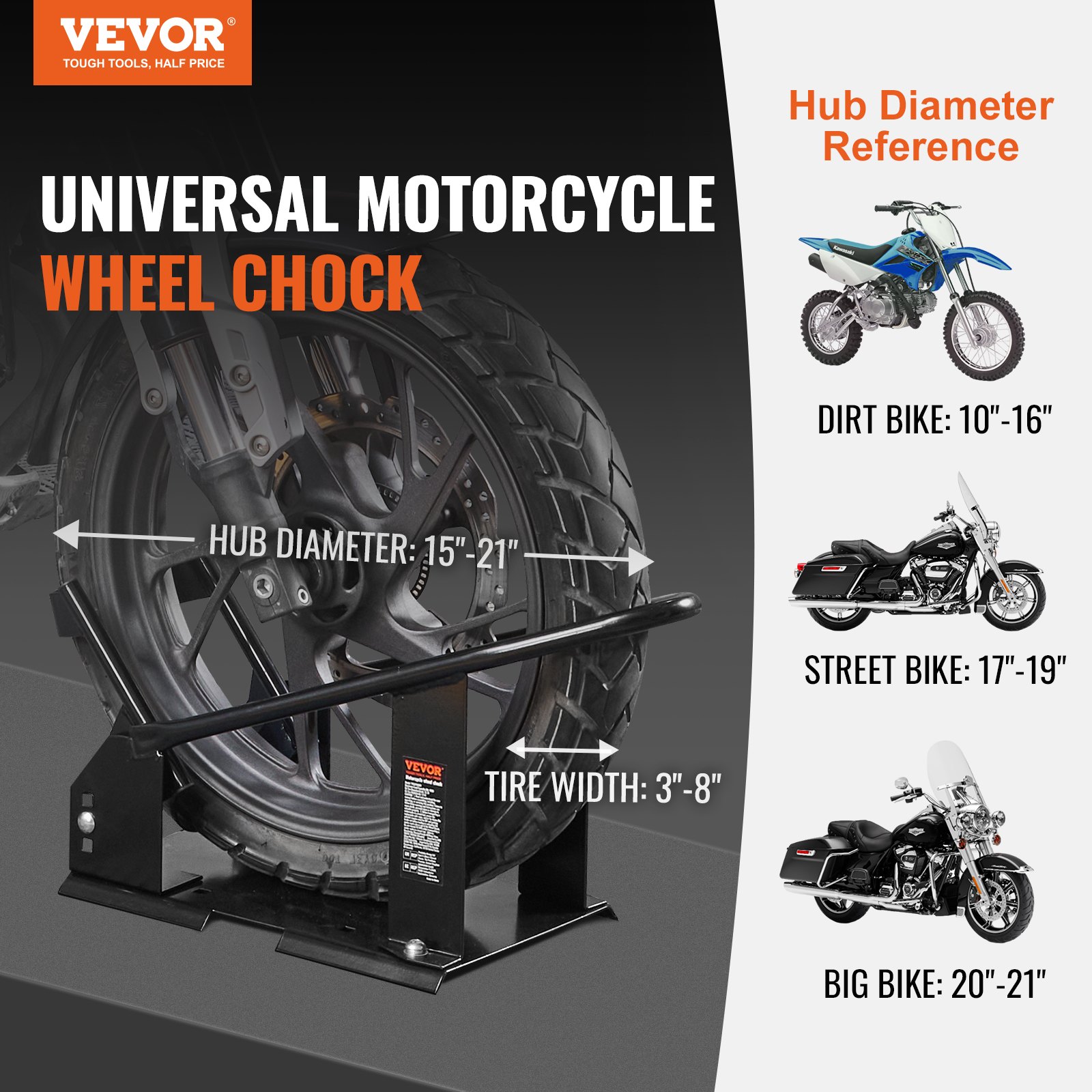 Motorcycle Removable Wheel Tire Chock Nest Cradle