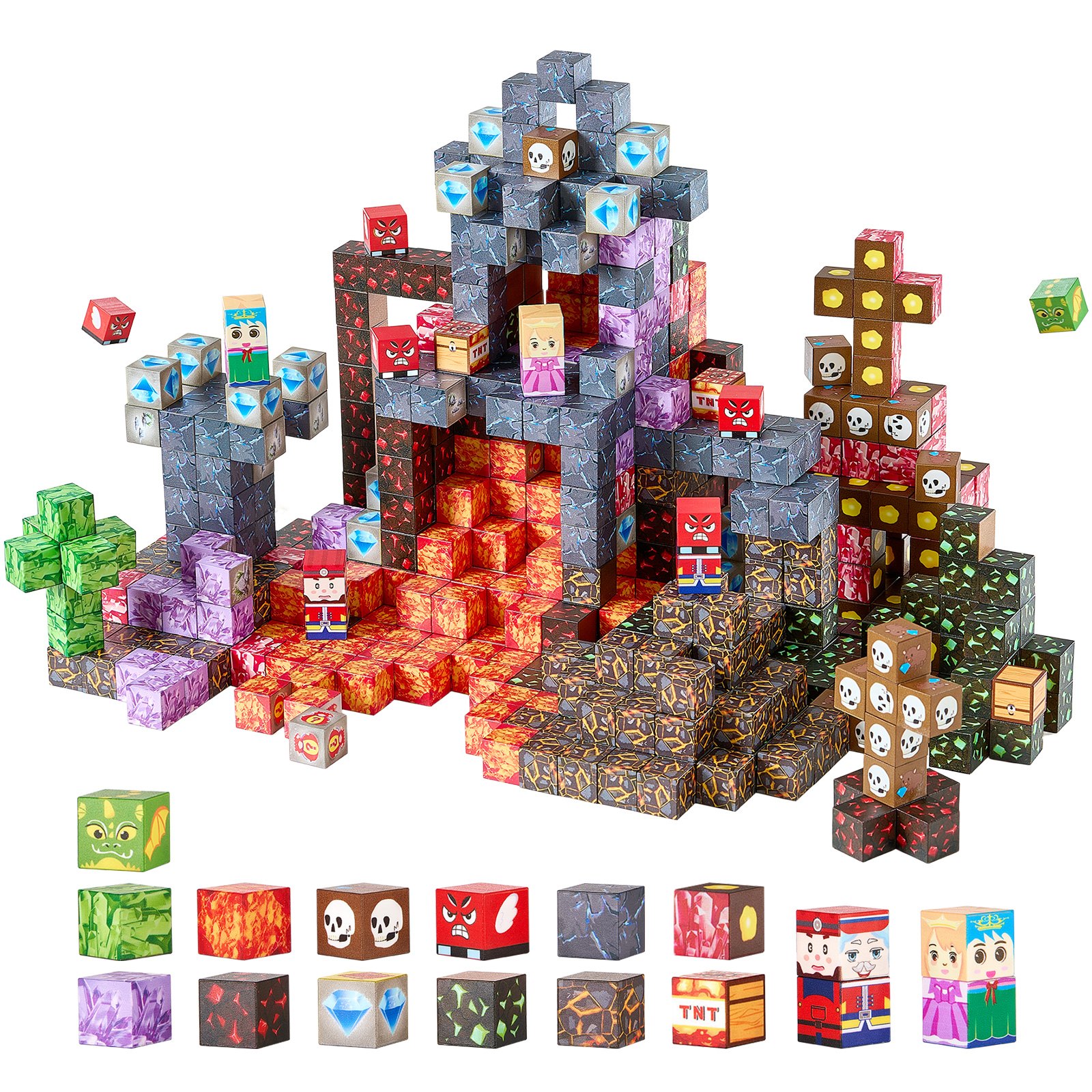 Magnetic Blocks, Dark Castle Set, Magnetic Building Cubes For Kids, STEM Montessori Sensory Toys For Christmas Birthday Gift, Construction Stacking Toy For 3 Years Old Boys & Girls - Image 1