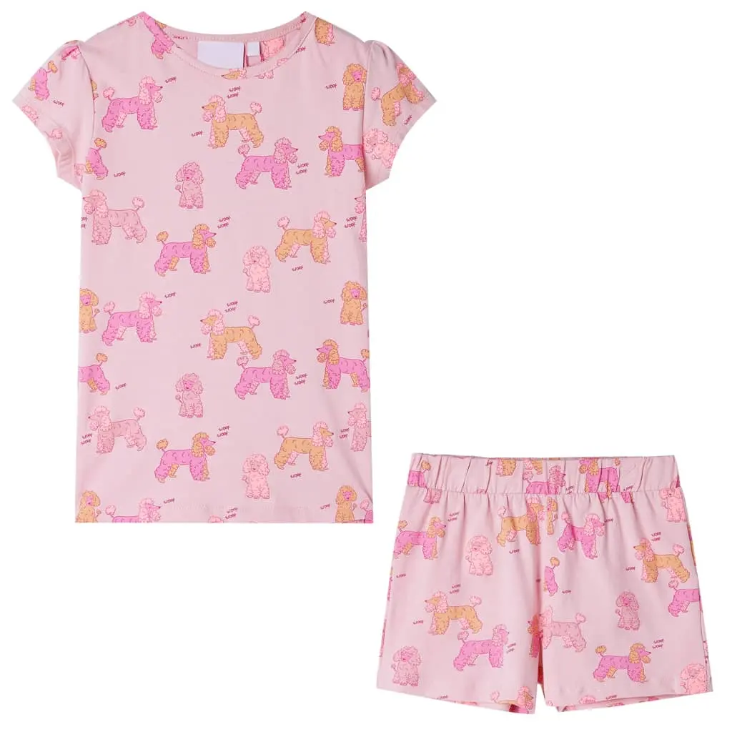 Children's pajamas with short sleeves, light pink