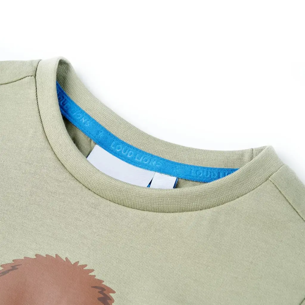 Children's short-sleeved shirt, light khaki, size 104; Children's short-sleeved shirt, light khaki, size 116; Children's short-sleeved shirt, light khaki