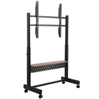 Rolling TV Stand, Mobile TV Cart For 55-100 Inch Screens, Height Adjustable Portable Monitor Stand With Tray, Holds Up To 205 Lbs For Living Room, Bedroom, Office, Outdoor Max VESA