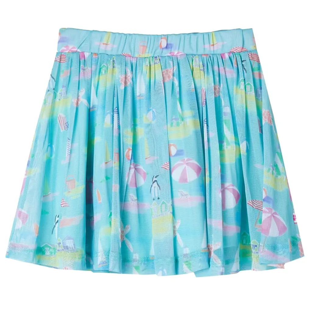 Children's pleated skirt, light blue, size 116
