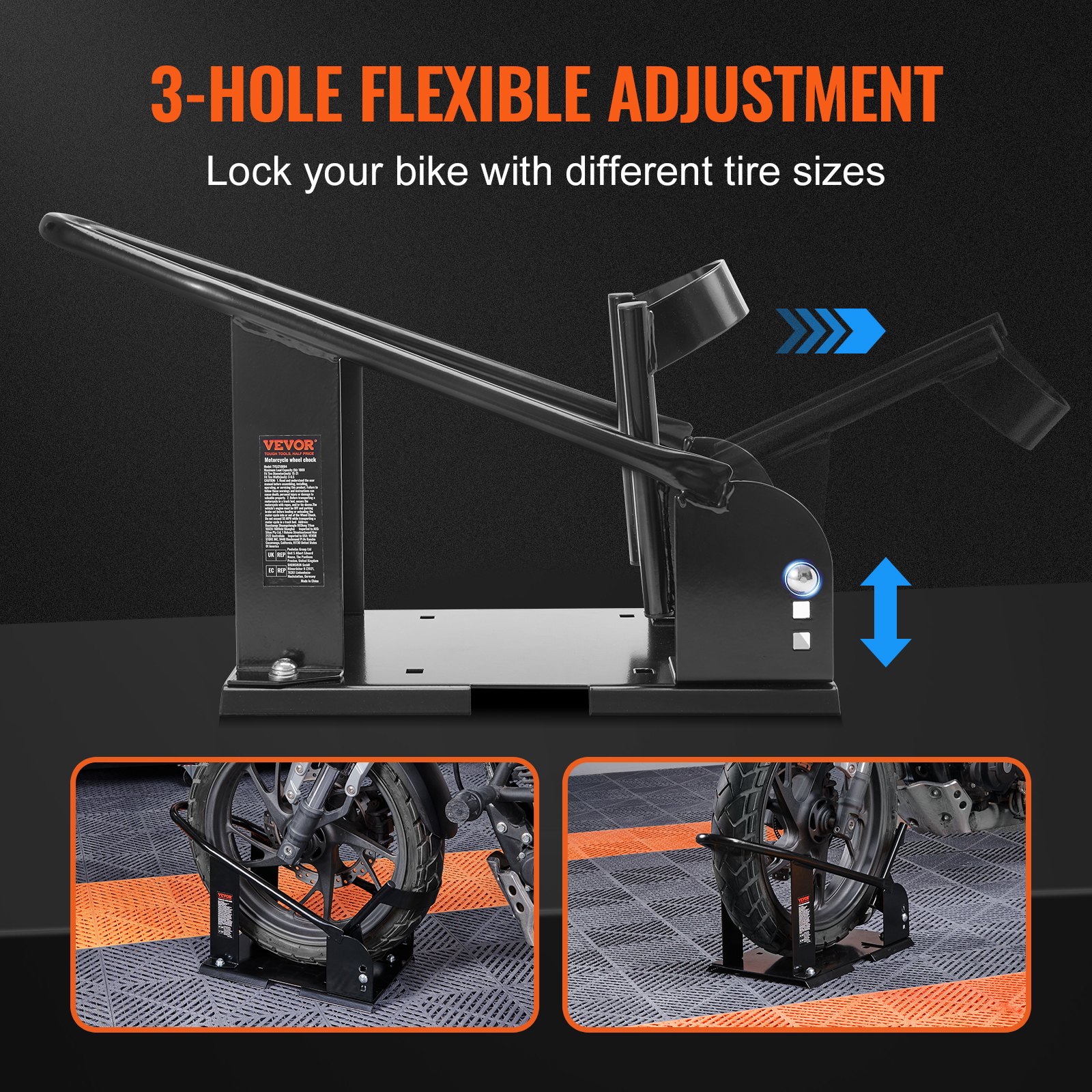 Motorcycle Removable Wheel Tire Chock Nest Cradle