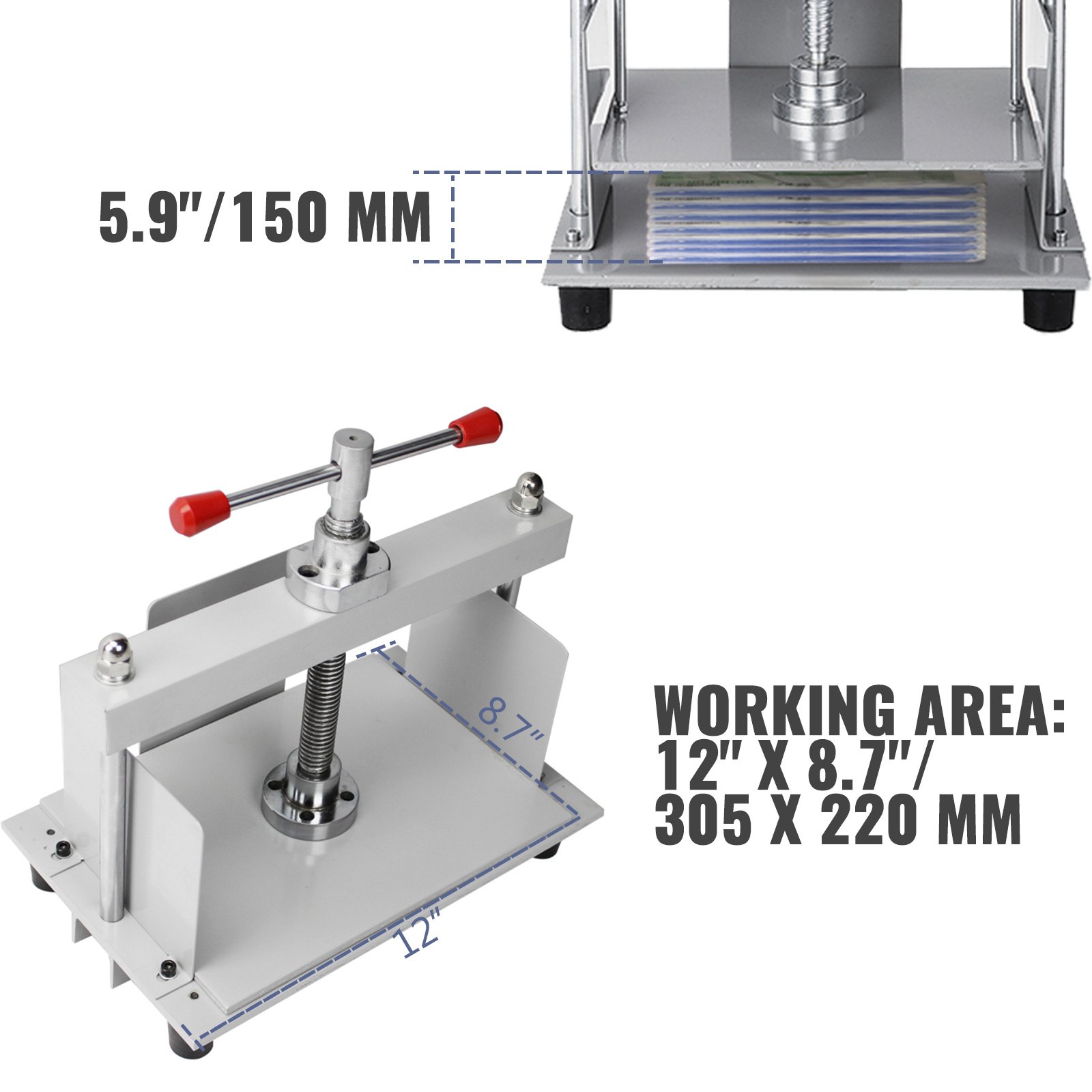 Manual Paper Press Machine, 12x8.6 Inch For A4 Sized Papers