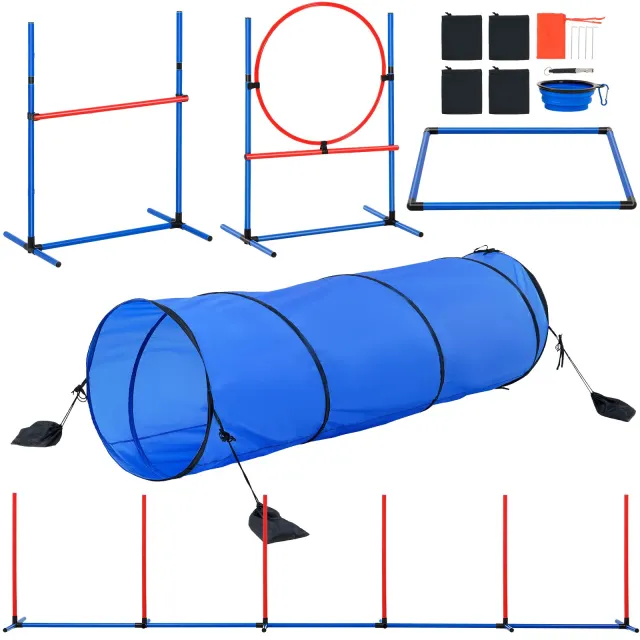 Dog Agility Training Equipment, Set With Adjustable High Hurdles,6 Weave Poles, Tunnel, JumpRing, Pause Box, Whistle, Foldable Bowl, Puppy Obstacle... Tykmjkctjjckqmhusv0 - Shop at LoveMi