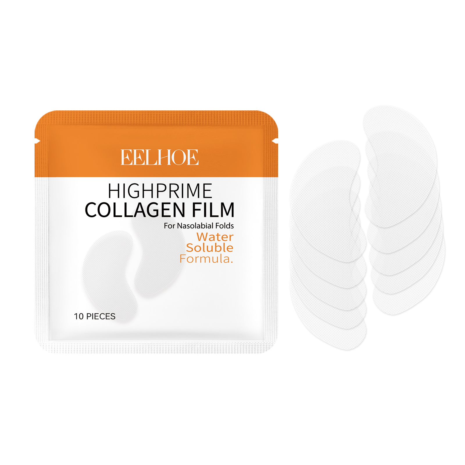 EELHOE High Prime Collagen Film For Nasolabial Folds, Lighten Fine Lines By Moisturizing Lines And Firming Skin 10Pieces - Shop at LoveMi
