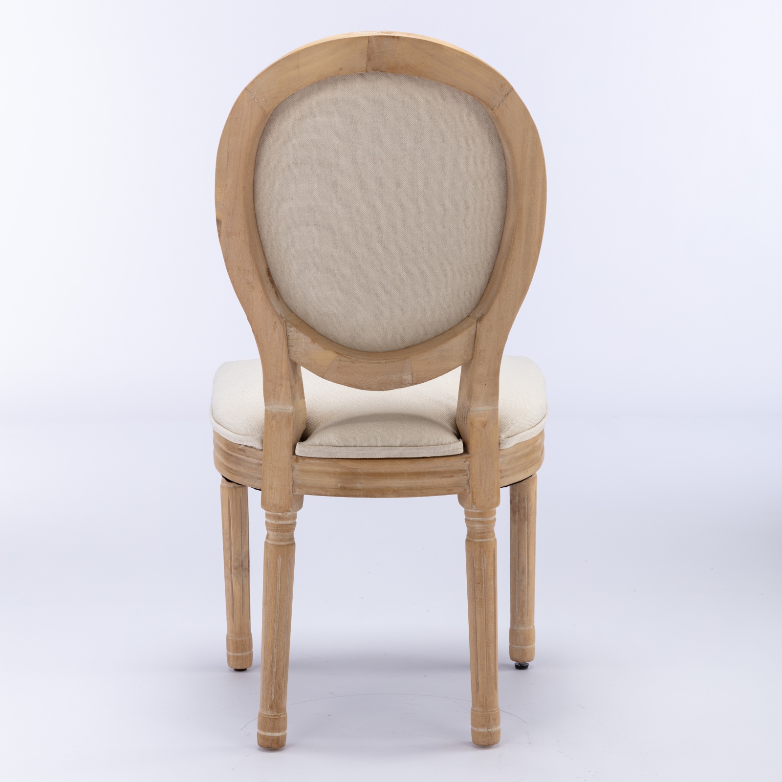 A&A Furniture,French Style Solid Wood Frame Antique Painting Linen Fabric Back Dining Chair,Set Of… image 5