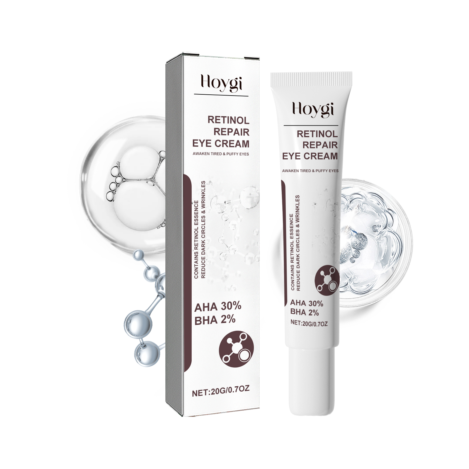 Hoygi Retinol Repair Eye Cream, Reduce Wrinkles Fine Lines Bags Dark Circles Brightening Skin Anti Wrinkle Repair Eye Cream 20Ml - Shop at LoveMi