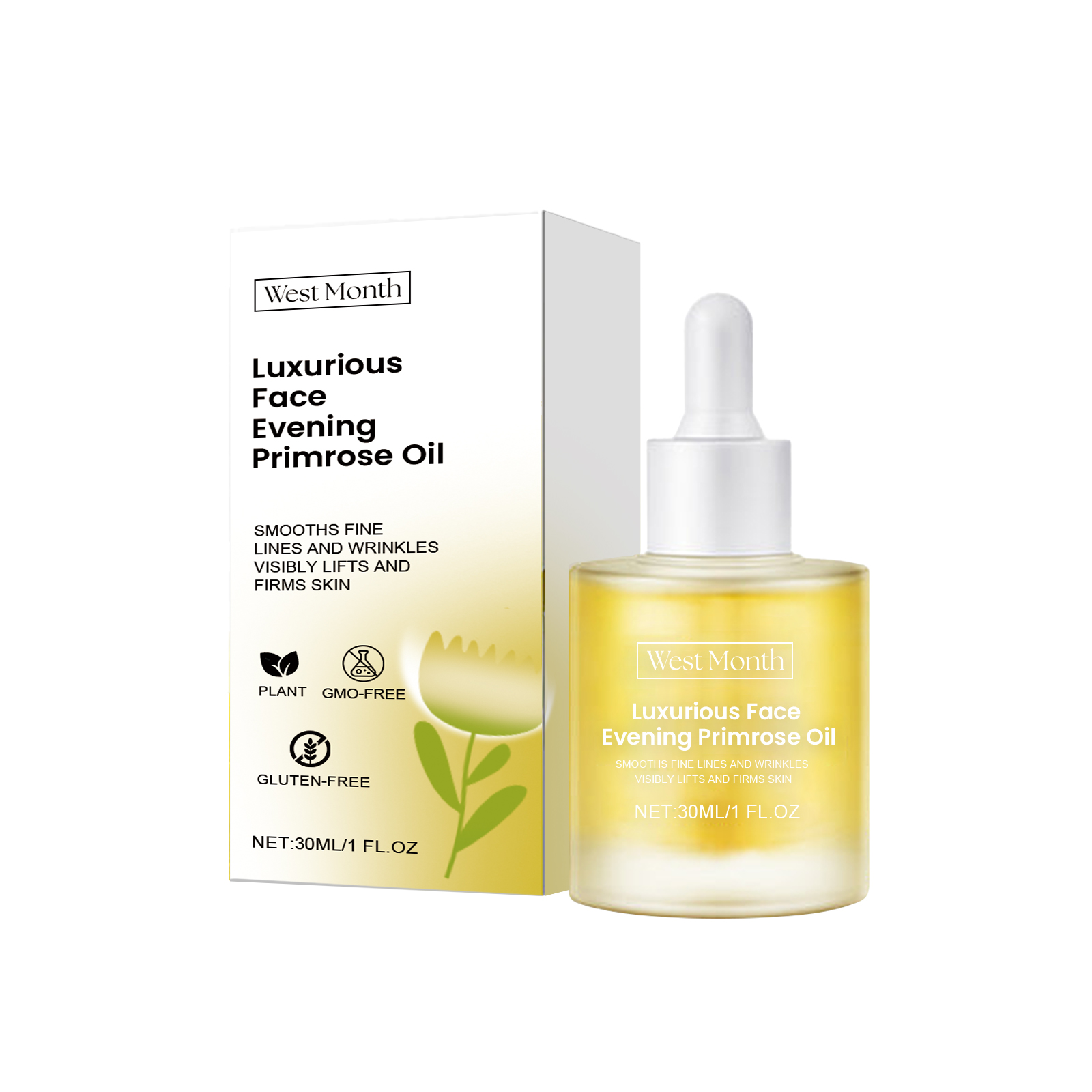 West&Month Primrose Essential Oil, Moisturizing, Anti Wrinkle, Firming, Light Line, Moisturizing And Nourishing Facial Essence 30Ml - Shop at LoveMi