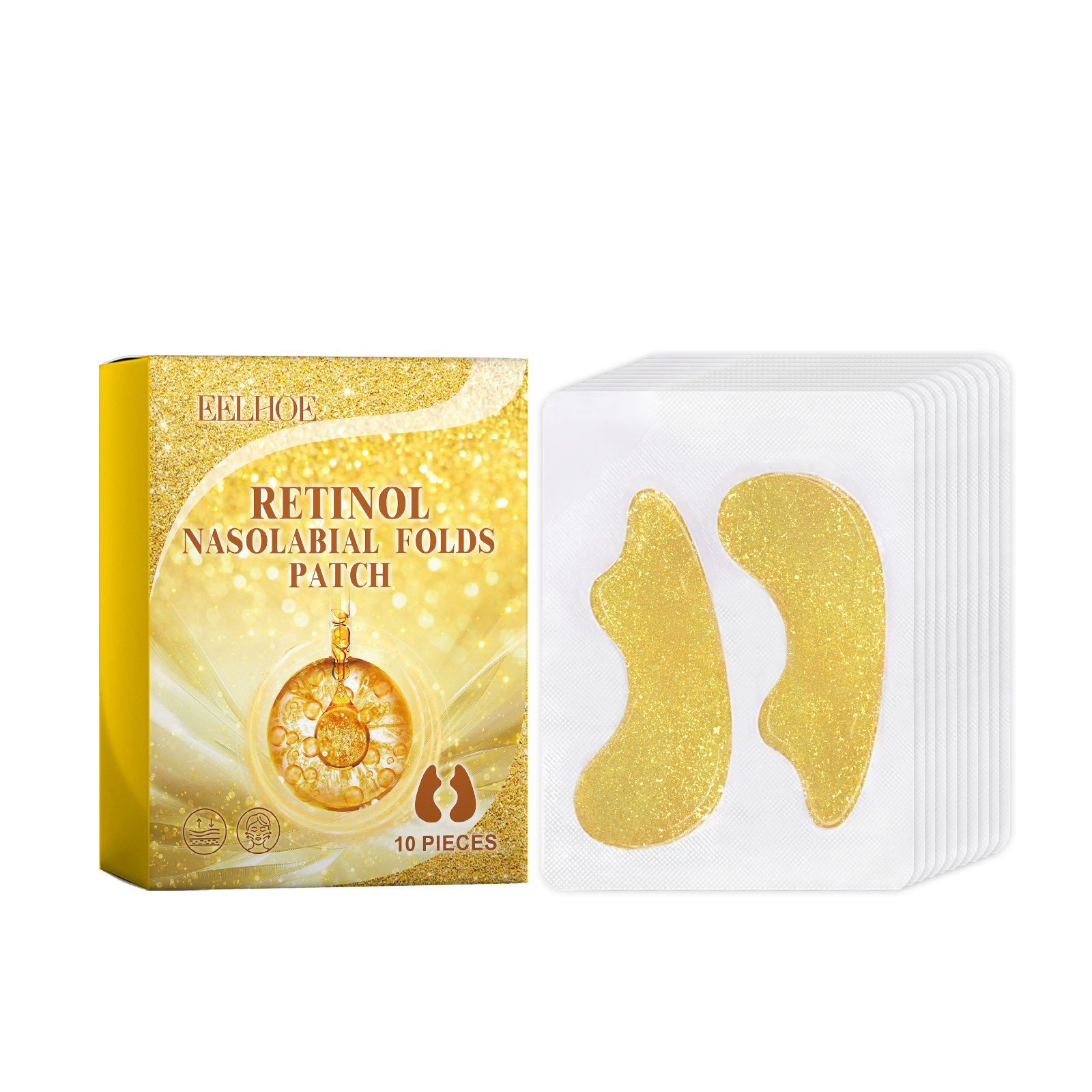 EELHOE Retinol Nasolabial Folds Patch, Nourish Skin Smooth And Delicate Skin Improves And Reduces Fine Lines 10Pcs - Shop at LoveMi