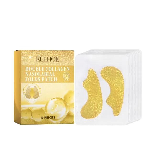EELHOE Double Collagen Nasolabial Folds Patch, Fade Facial Fine Lines Wrinkles Anti Wrinkle Firming Moisturizing And Nourishing 10Pcs - Shop at LoveMi