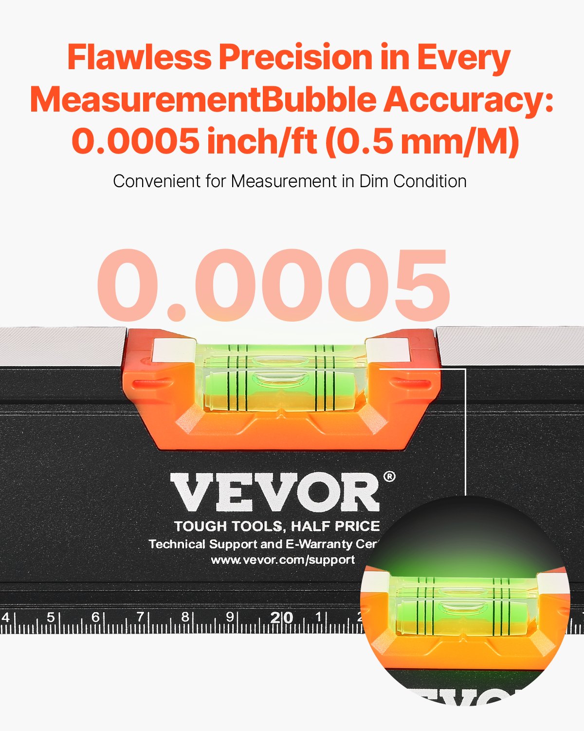 6-piece Torpedo Level Set, 78, 48, 32, 24, 16, 10 Inch Box Level Set With Bubble Tube, Suitable For 45, 90, 180 Degrees, Shockproof Aluminum Alloy Magnetic Level, SAE, Metric Scale - 10 Inch 