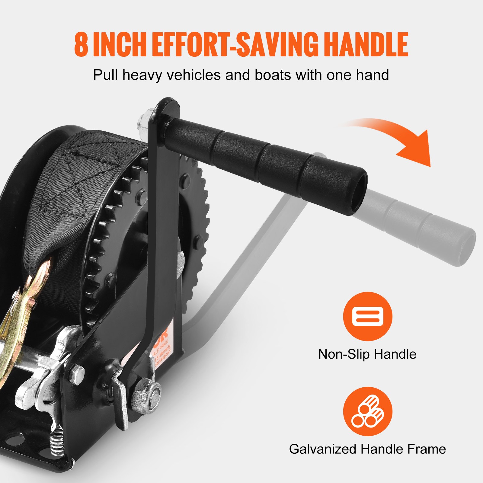 Hand Winch, 544.3 Kg Pulling Capacity, Boat Trailer Winch