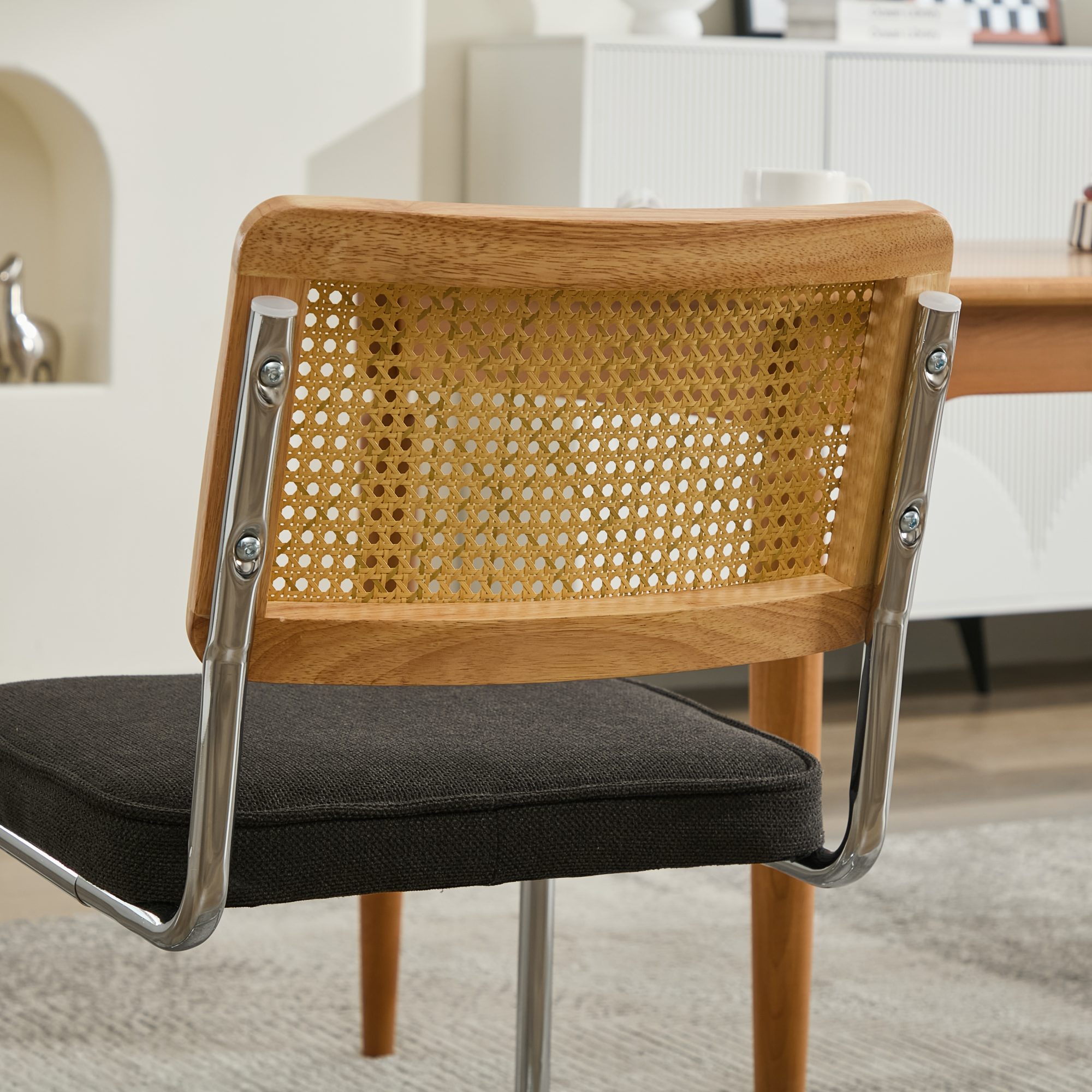 Boho Chic Rattan Dining Chairs Set Of 2 Pieces