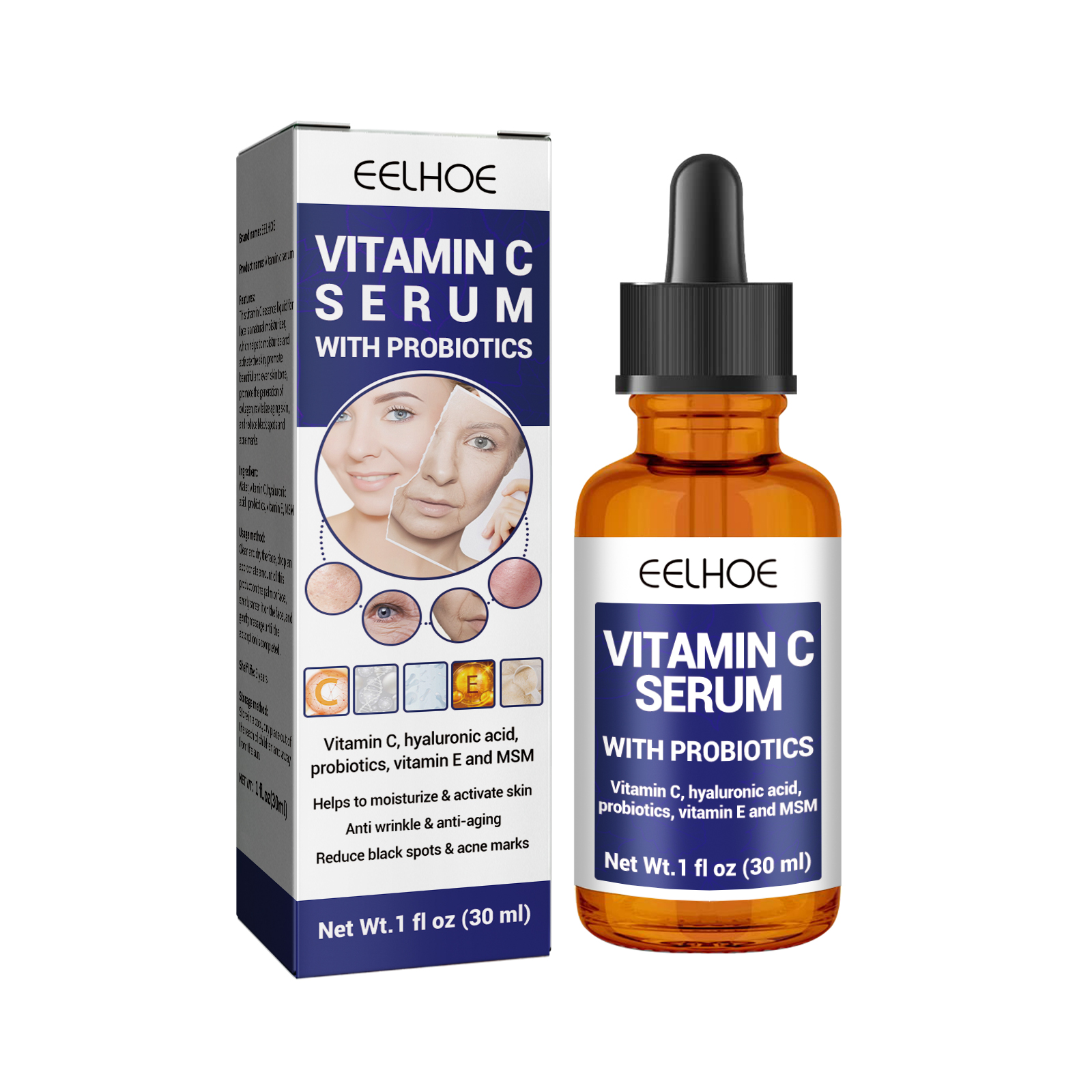 EELHOE Anti aging Vitamin C Facial Essence, Reduces Spots Acne Fine Lines, Moisturizes Facial Essence 30Ml - Shop at LoveMi