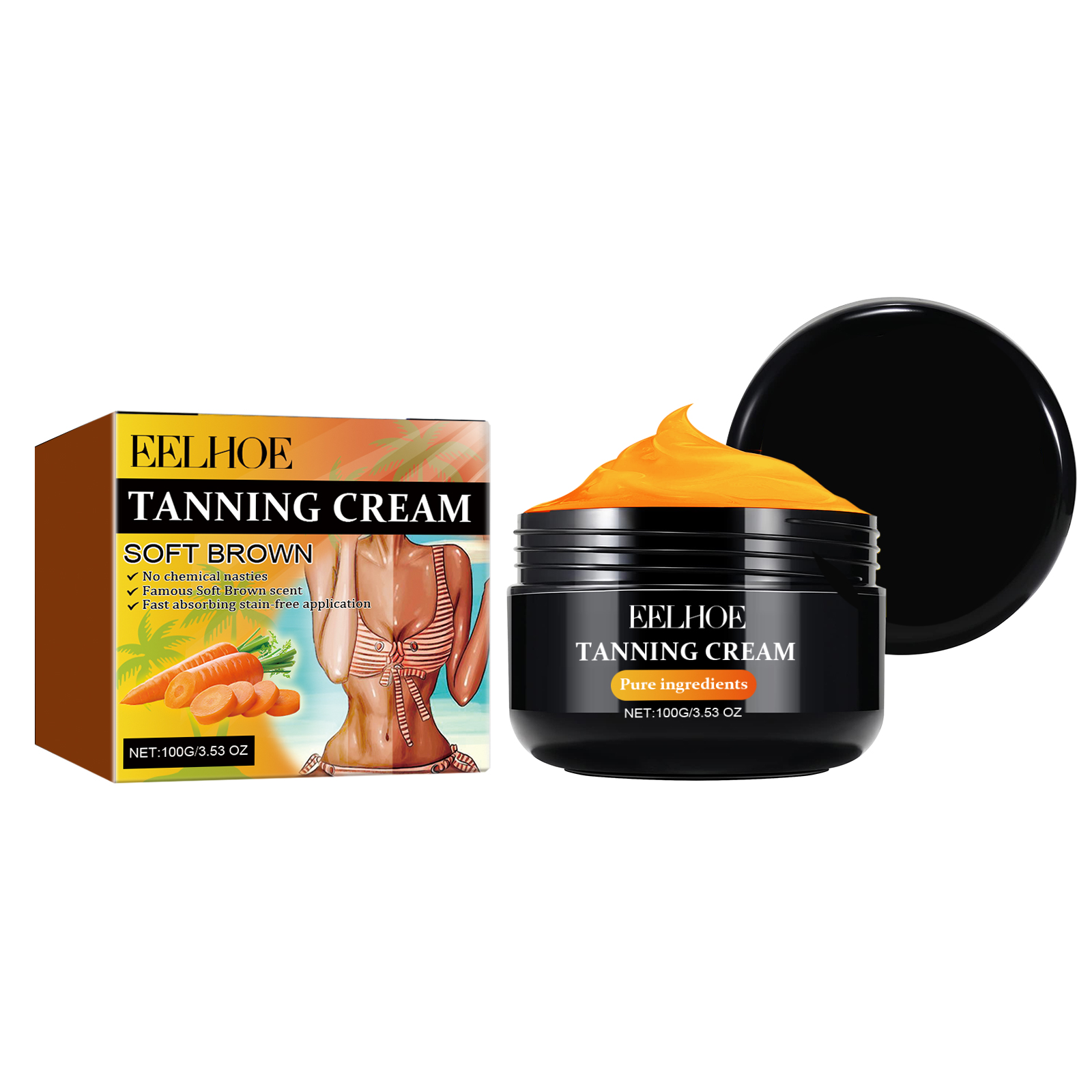 EELHOE Tanning Cream, Outdoor Beach Tanning Helps Tan Wheat Tan Moisturizes Skin And Helps Tan Skin image 18