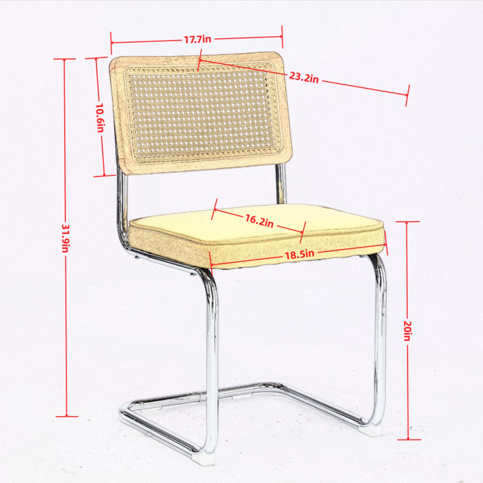 Boho Chic Rattan Dining Chairs Set Of 2 Pieces