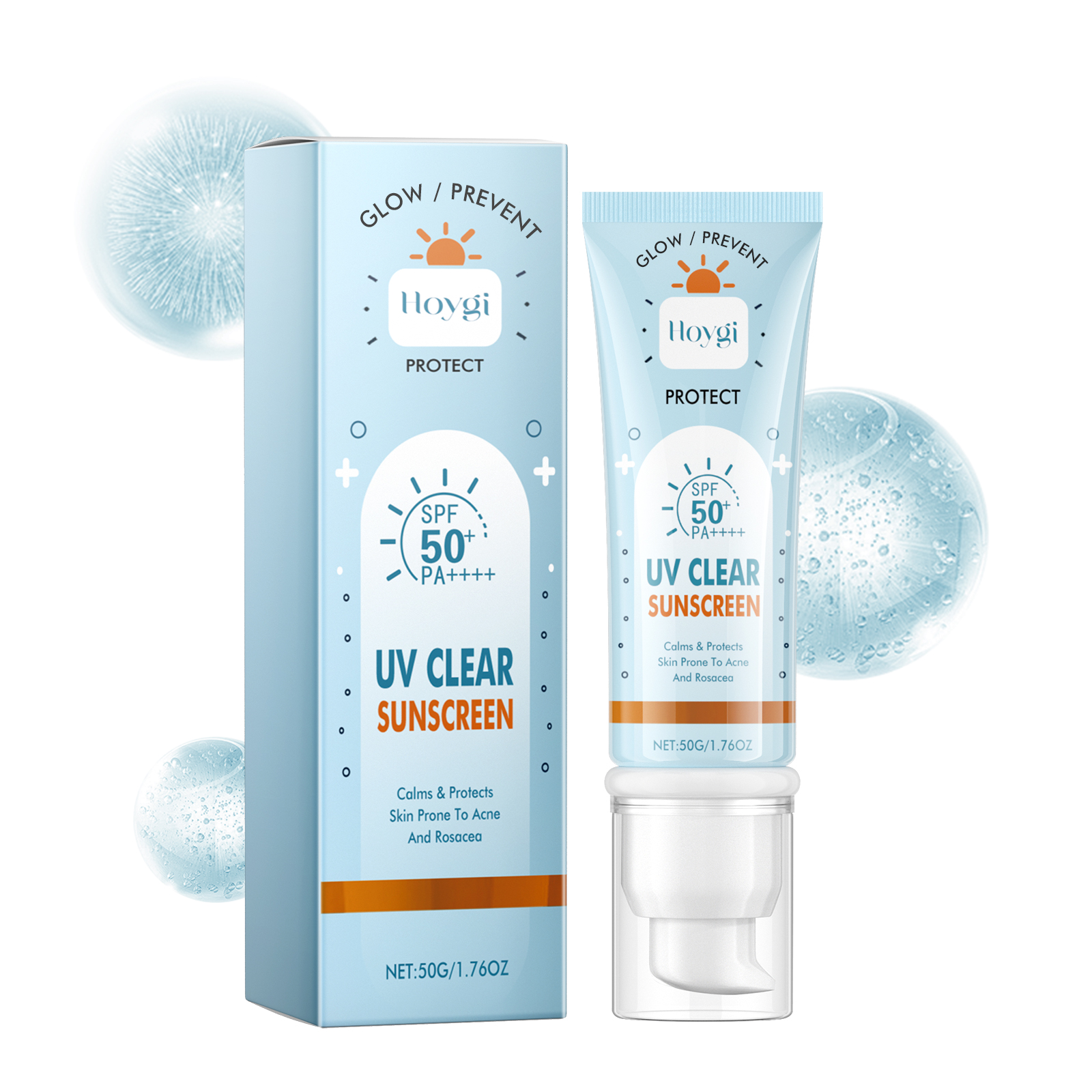 Hoygi UV Clear Sun Sunscreen, Summer Outdoor Anti Exposure UV Moisturizes Skin Evenly Bright And Not Greasy 50G - Shop at LoveMi