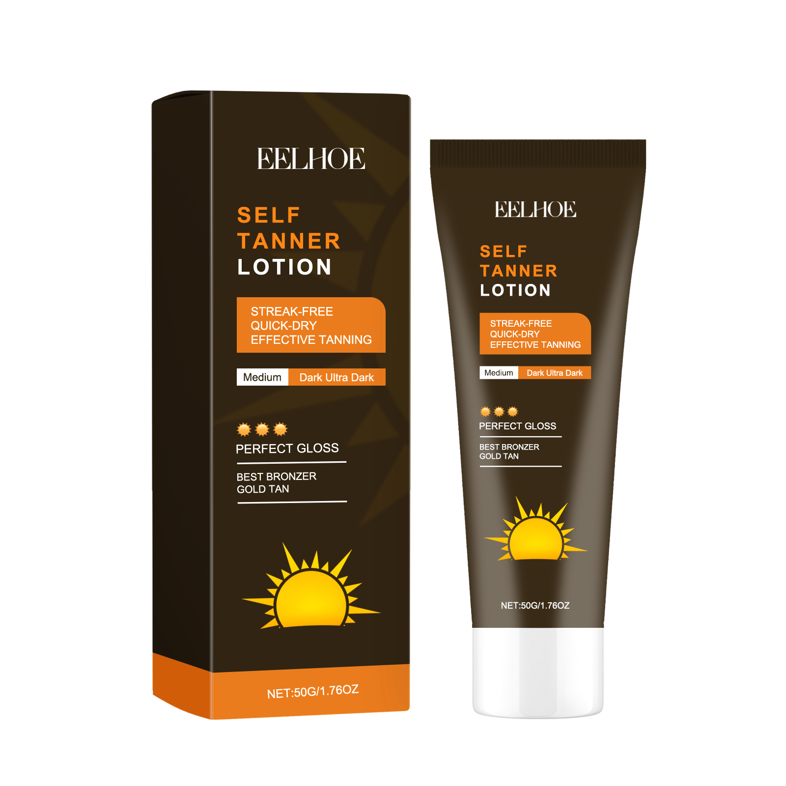 EELHOE Self Tanner Lotion, Outdoor Sun Quick Tanning Wheat Healthy Skin Hydrating Summer Beach 50G - Shop at LoveMi