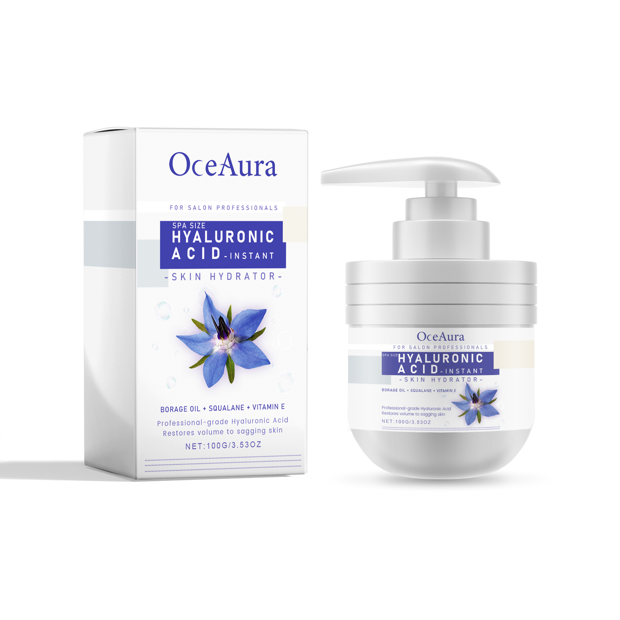 OceAura Hyaluro Nicacid Instant Skin Hydrator, Fade Fine Lines Body Skin Firming Moisturizing Tender Smooth Shine Cream 100G - Shop at LoveMi