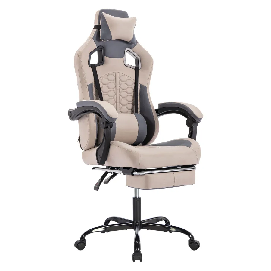 Gaming Chair With Massage,Ergonomic PC With Footrest