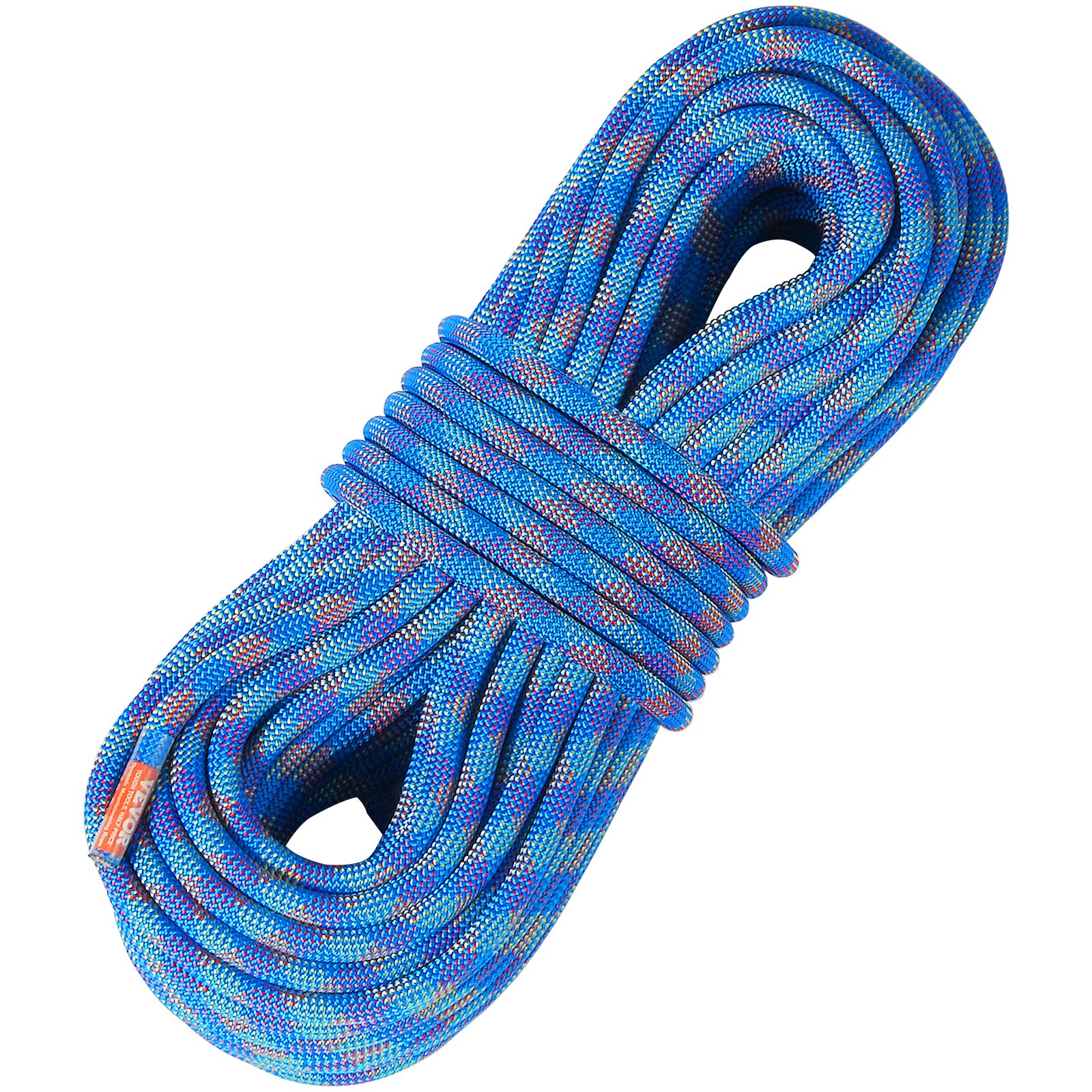 10.2mm Dynamic Climbing Rope, 50M  164ft Outdoor Rock Climbing Rope 25KN Breaking Tension, Stretchable Fiber Rope With Steel Snap Hooks For Escape, Rappelling, Fire Rescue, Blue