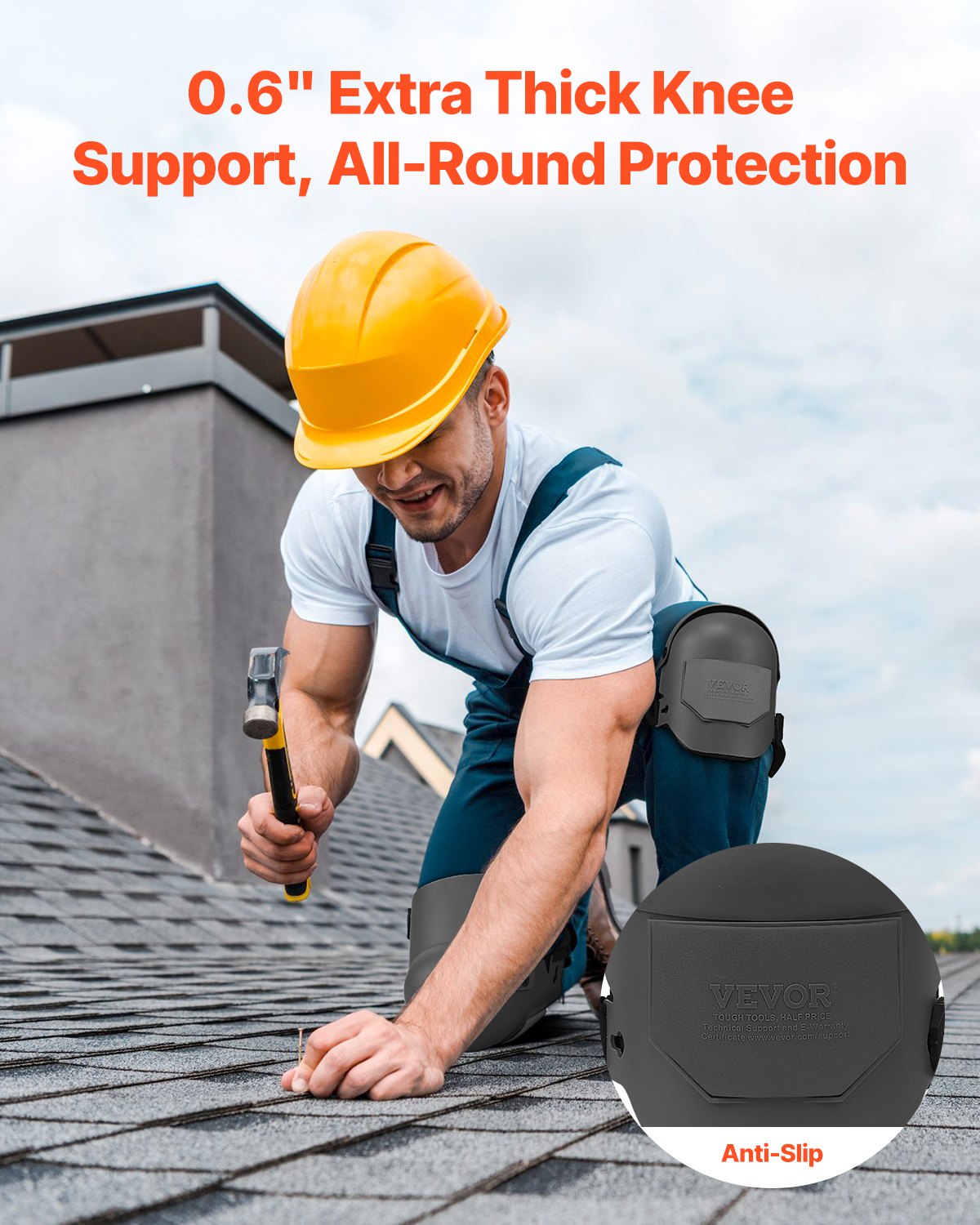 Knee Pads For Work Extra Thick Construction Knee Pads With Foam Cushion  Pro Protection  Comfort, Ideal Roofing Knee Pads Gardening Knee Pads Flooring Knee Pads For Men  Women, Black