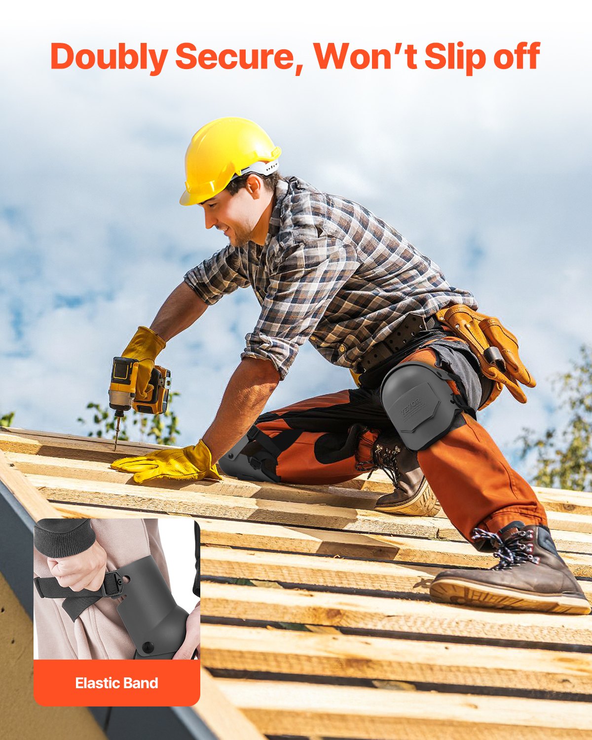 Knee Pads For Work Extra Thick Construction Knee Pads With Foam Cushion  Pro Protection  Comfort, Ideal Roofing Knee Pads Gardening Knee Pads Flooring Knee Pads For Men  Women, Black