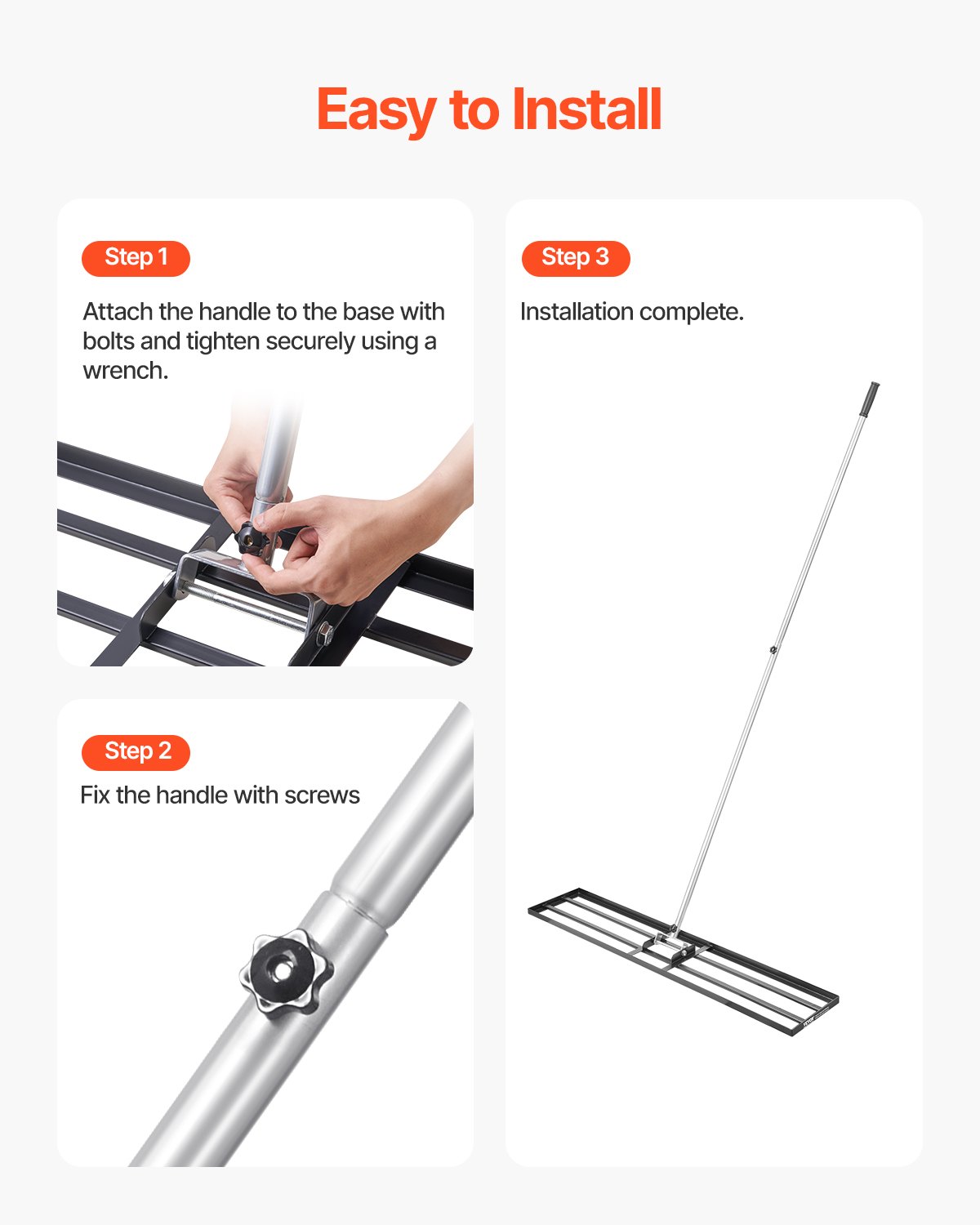 Lawn Leveling Rake, Lawn Leveler With 83.9 In Handle, 48x10 In Ground Plate, Rust-Resistant Carbon Steel Soil Leveler, 2 Heights Adjustable, Effort Saving Lawn Leveling Tool For Yard Golf Cou