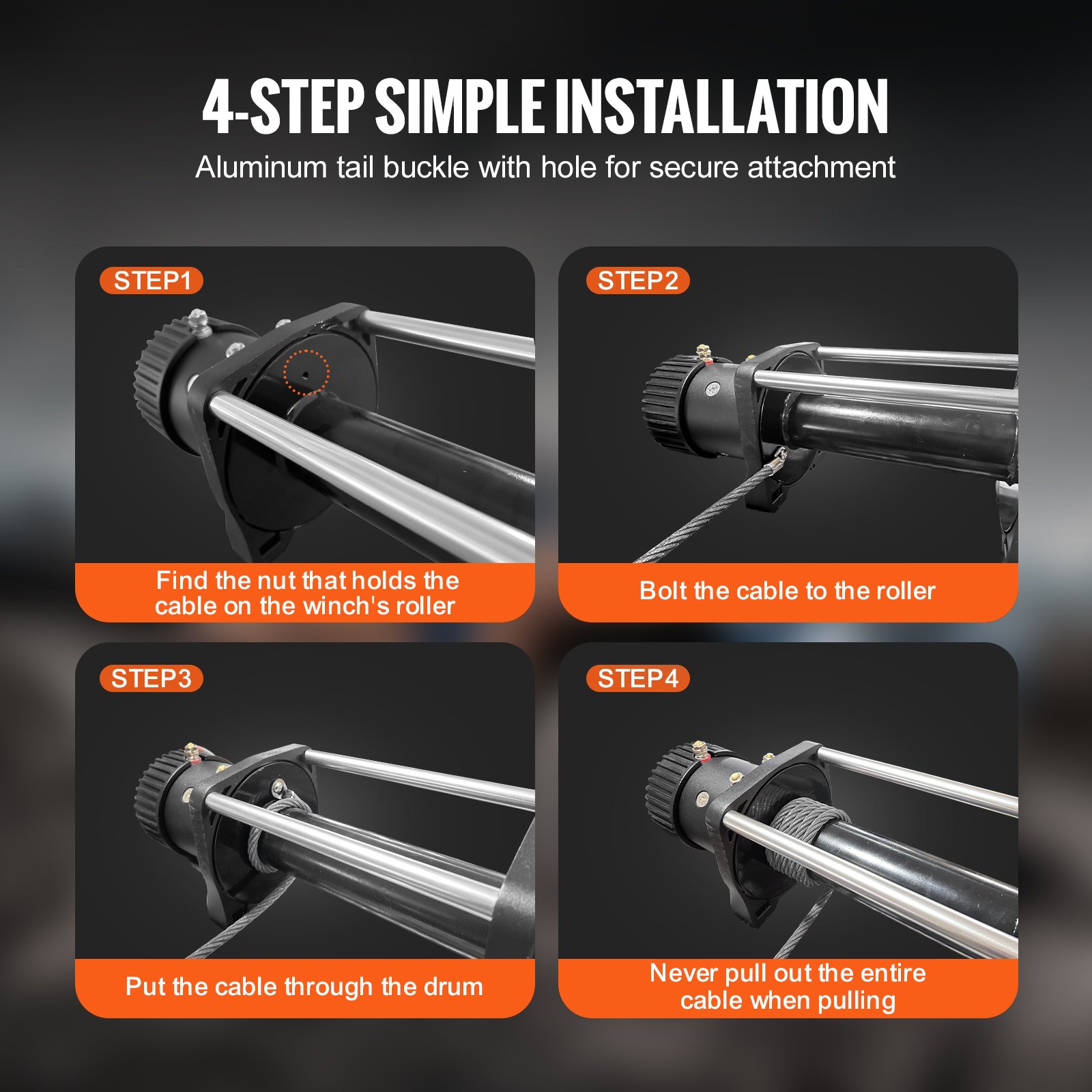 Galvanized Steel Winch Cable, 9.5 Mm X 30.5 M 6895 Kg Breaking Strength, Wire Winch Rope With Swivel Hook, Towing Cable Heavy Duty, Universal Fit For SUV, Large Off-Road Vehicle, Truck - Image 3