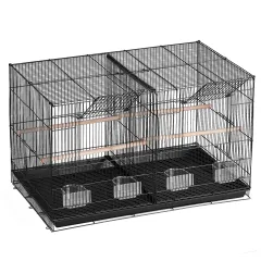 Bird Cage, 18 In, Small Parakeet Cage With Divider, Sturdy Metal Bird Flight Cage, Travel Birdcage With 5 Perches & 4 Feeding Cups, Parrot Cage For... - View 1