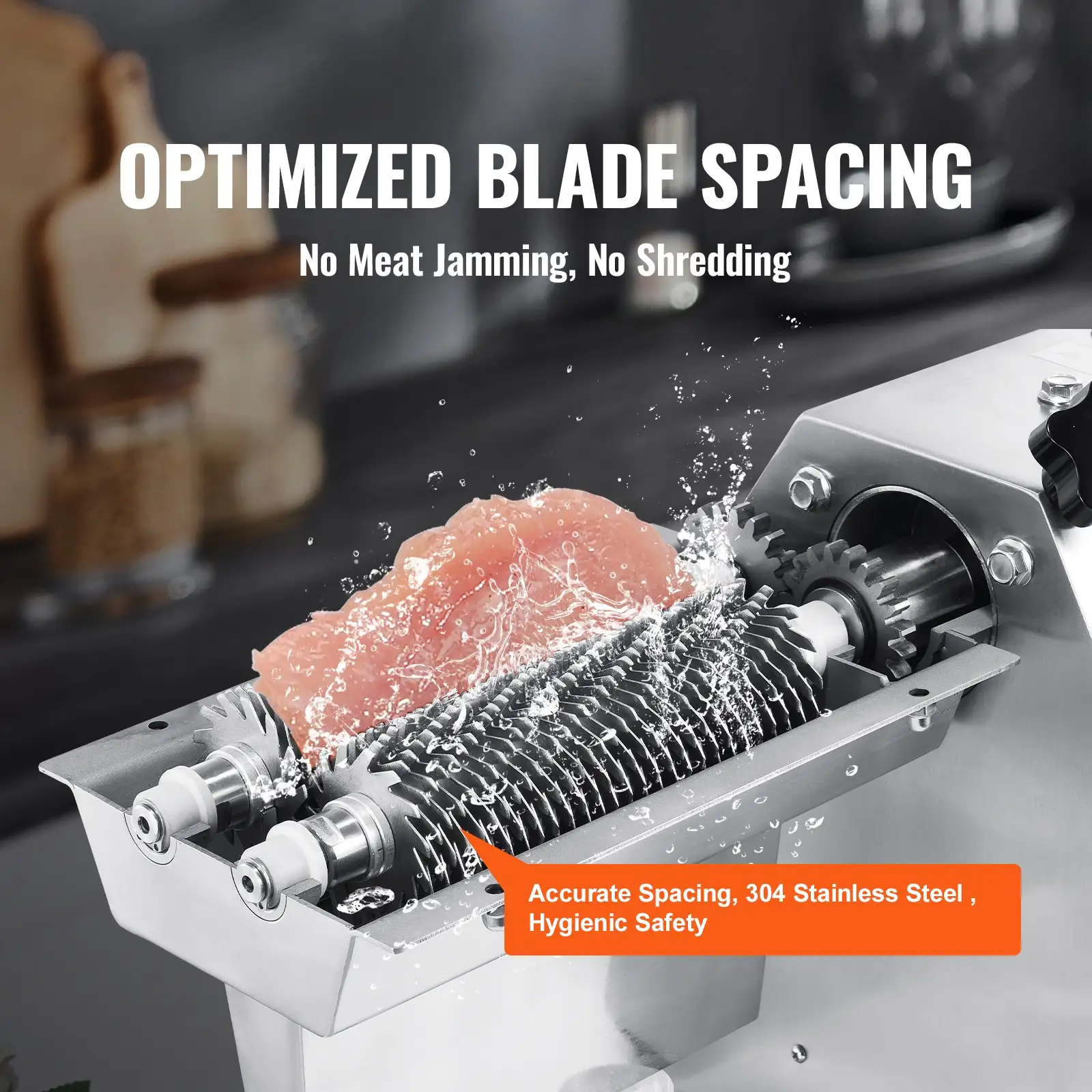 Commercial Meat Tenderizer, Heavy Duty 304 Stainless Steel Kitchen Tool With Meat Tong, Cleaning Brush, And Tray, 750W Electric Meat Tenderizer Machine For Beef
