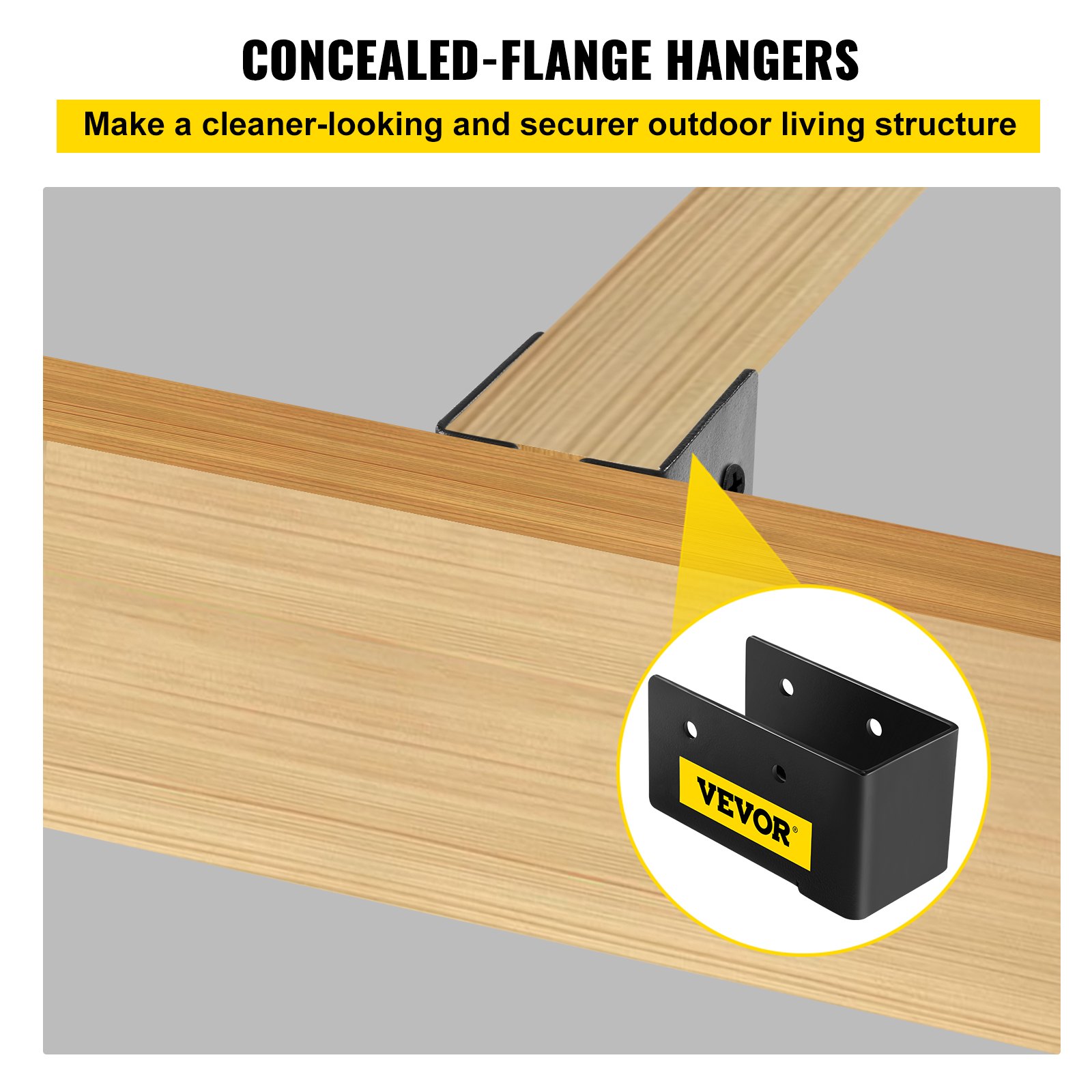 Concealed Joist Hanger, 2″x4″ Outdoor Accent Concealed-Flange, Pack Of 24 Concealed Joist Bracket, Q235 Steel Plate Powder-Coated Concealed Face Mount Joist Hanger Inner 40×91 Mm For Beam Swing