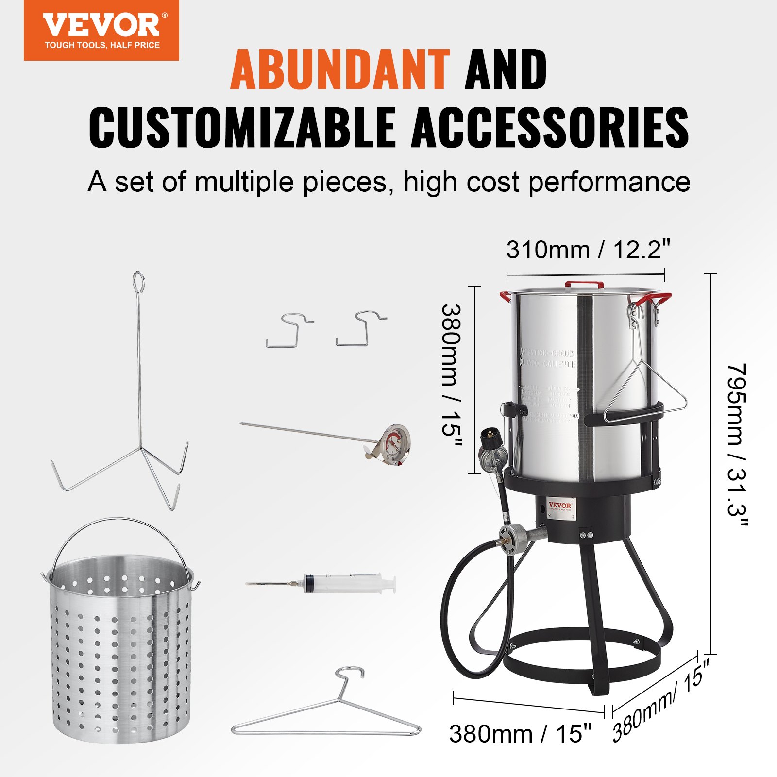 Turkey Deep Fryer, 30-qt Turkey Fryer Boiler Steamer Cooker Set, Outdoor Aluminum Seafood Frying Pot… image 2