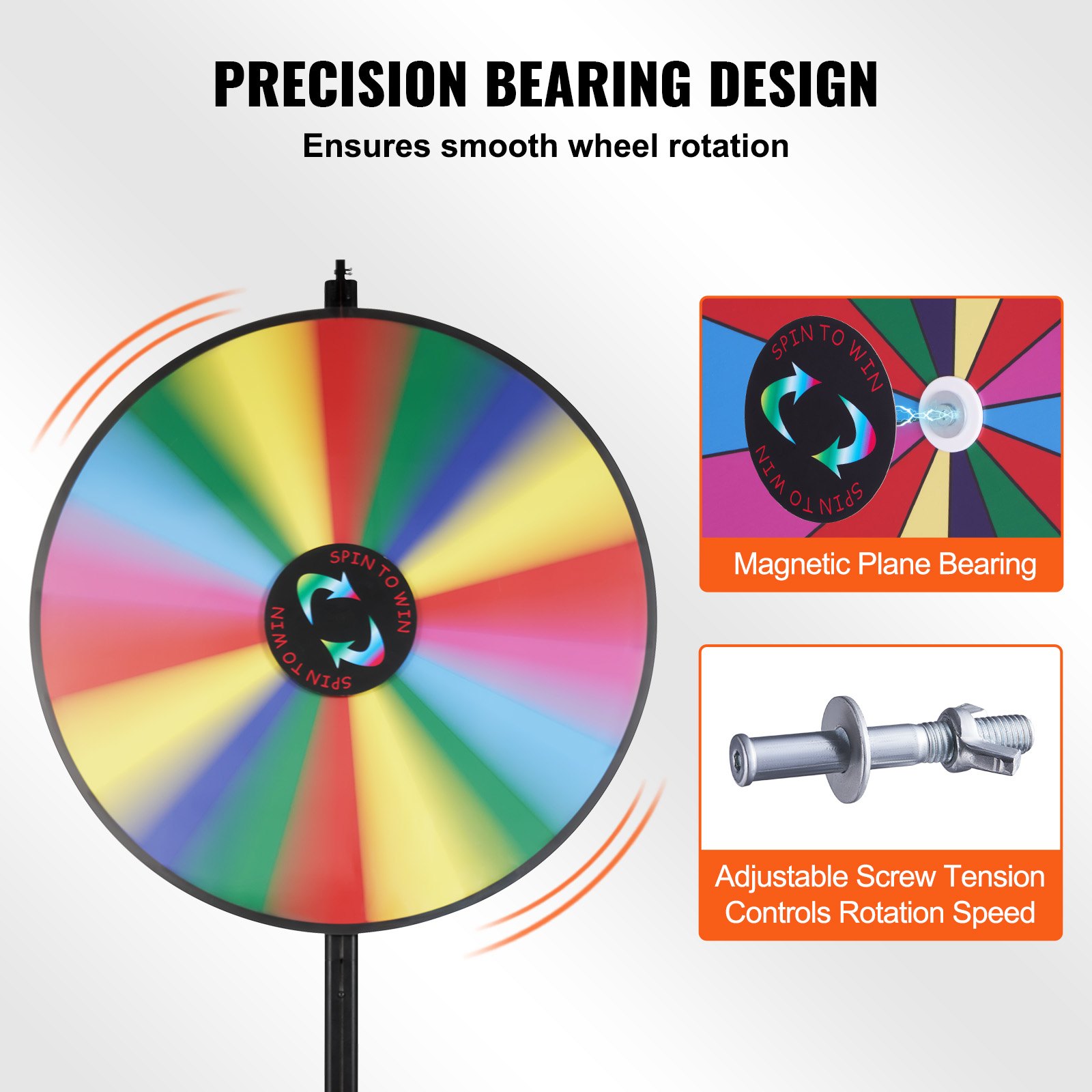 36-Inch Adjustable Spinning Prize Wheel – 18-Slot Dry Erase Fortune Spin Game for Trade Shows, Carnivals & Parties