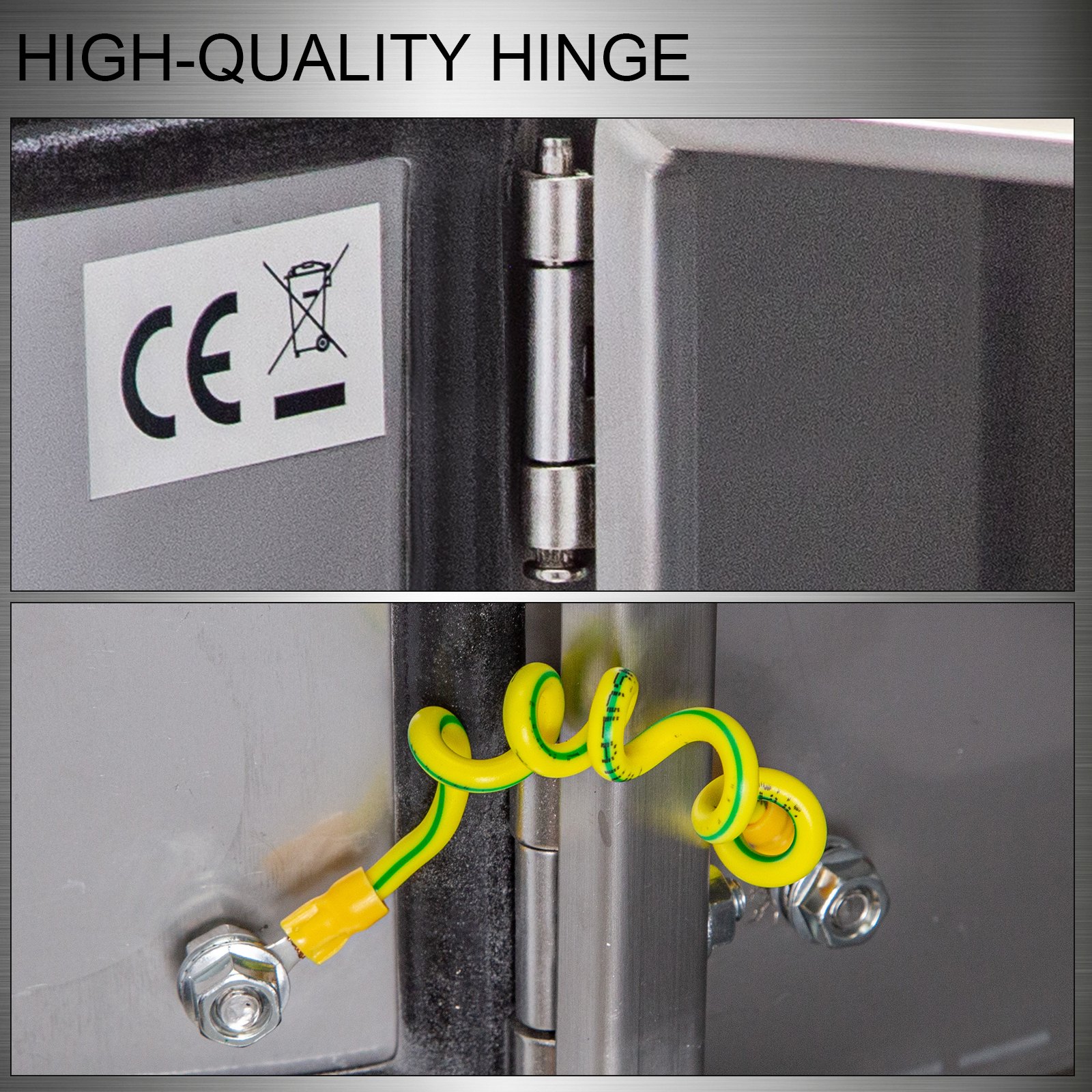 NEMA Stainless Steel Enclosure, 12 X 12 X 8'' NEMA 4X Steel Electrical Box, IP66 Waterproof & Dustproof, Outdoor/Indoor Electrical Junction Box, With Mounting Plate - Image 4