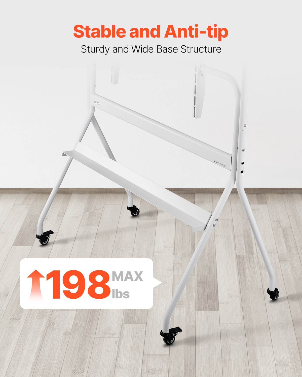 Rollbarer TV-Ständer, mobiler TV-Wagen für 35-100 Zoll LED/LCD/OLED Flach-/Curved-Fernseher, tragbarer Monitorständer mit Rollen, Tragkraft bis zu 90 kg, für Wohnzimmer, Schlafzimmer, Büro, Außenbereich, max. VESA 800x600 mm_voghion.com