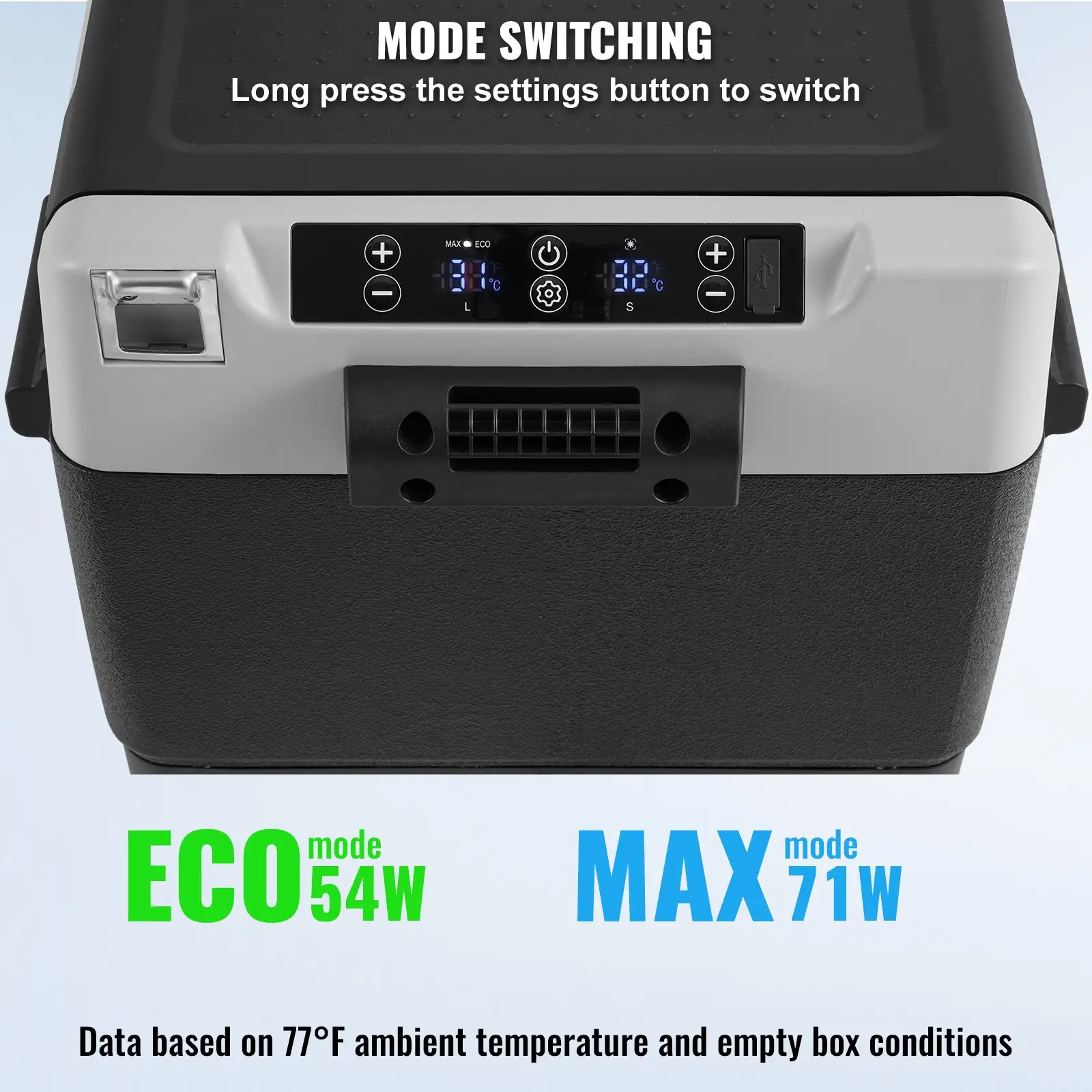 Portable Car Refrigerator Freezer Compressor 58 L Dual Zone For Home Car