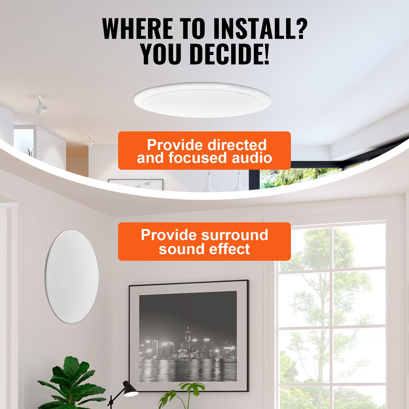4 PCs 8 Inch In Ceiling Speakers, 100-Watts, Flush Mount Ceiling & In-Wall Speakers System With 8?Impedance 89dB… - 5