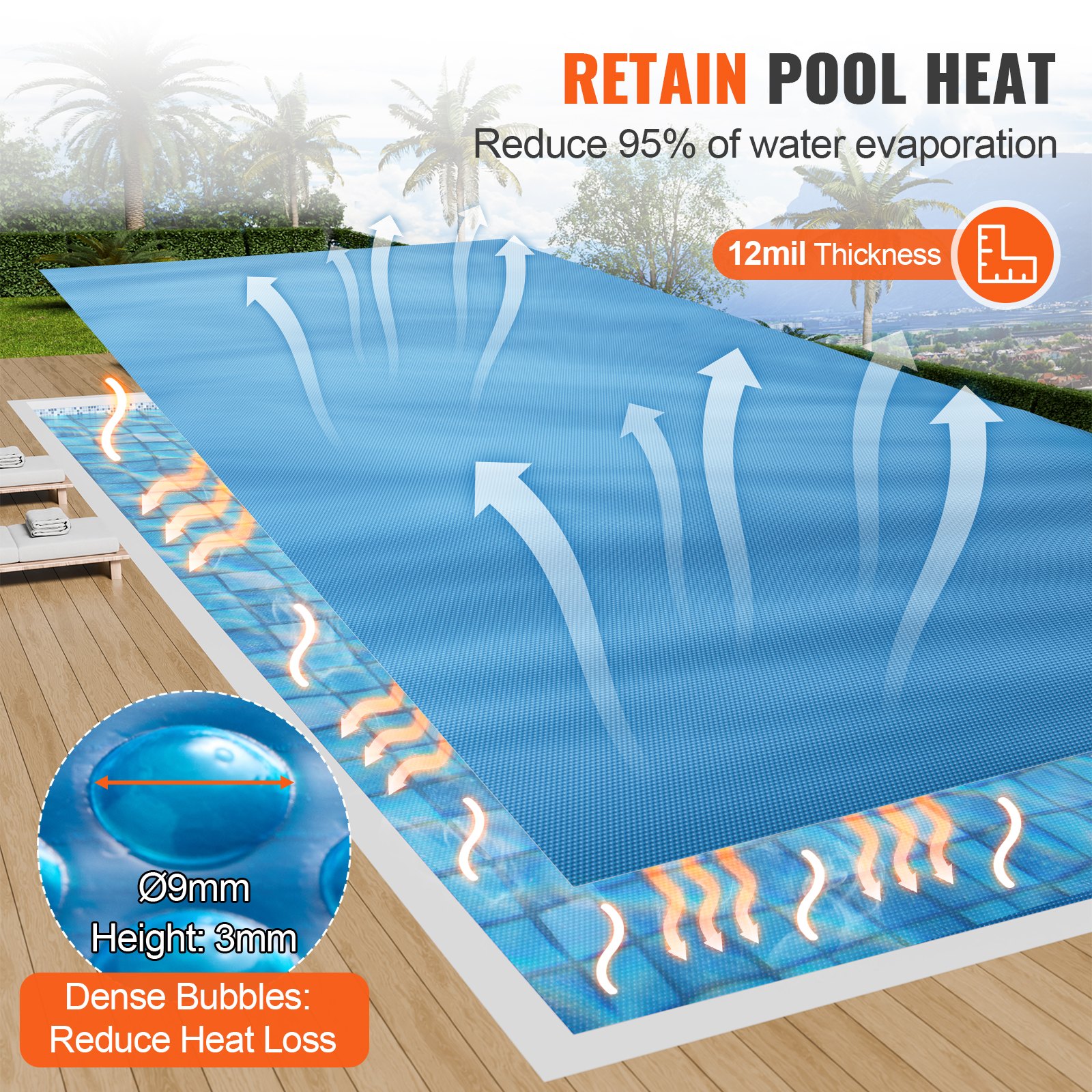 Solar Pool Cover, 28 X 14 Ft Rectangle Solar Blanket For Pools, Inground Above Ground Swimming Pool Solar Cover, 12… - 3