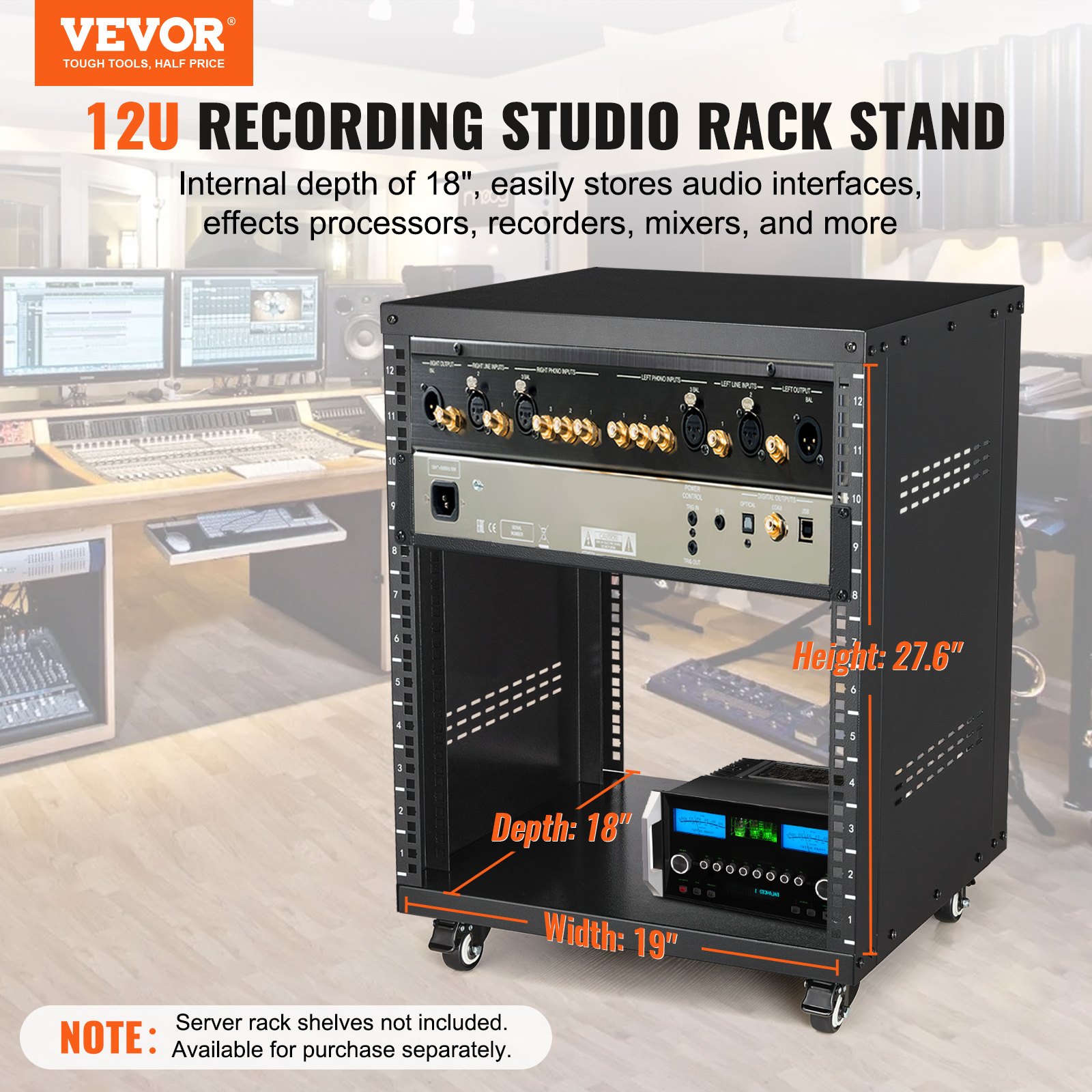 12U AV Rack Stand Capacity Network Stereo Recording Studio Rack - 2