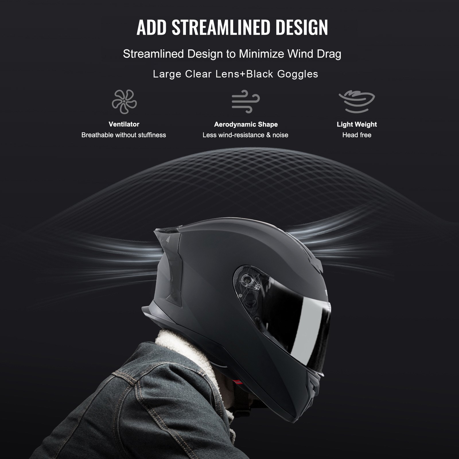 Motorcycle Helmet, Full Face, Smart Street ABS & High Density Helmet With Bluetooth Slot & Interchangeable Lens, DOT Approved Comfortable Motocross Helmet, Fit For Youth & Adults