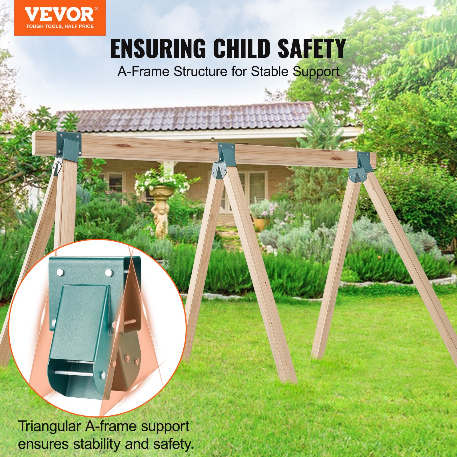 A-Frame Middle Swing Set Brackets, Heavy Duty Carbon Steel Swing Set Hardware With Mounting Hardware, DIY… image 2