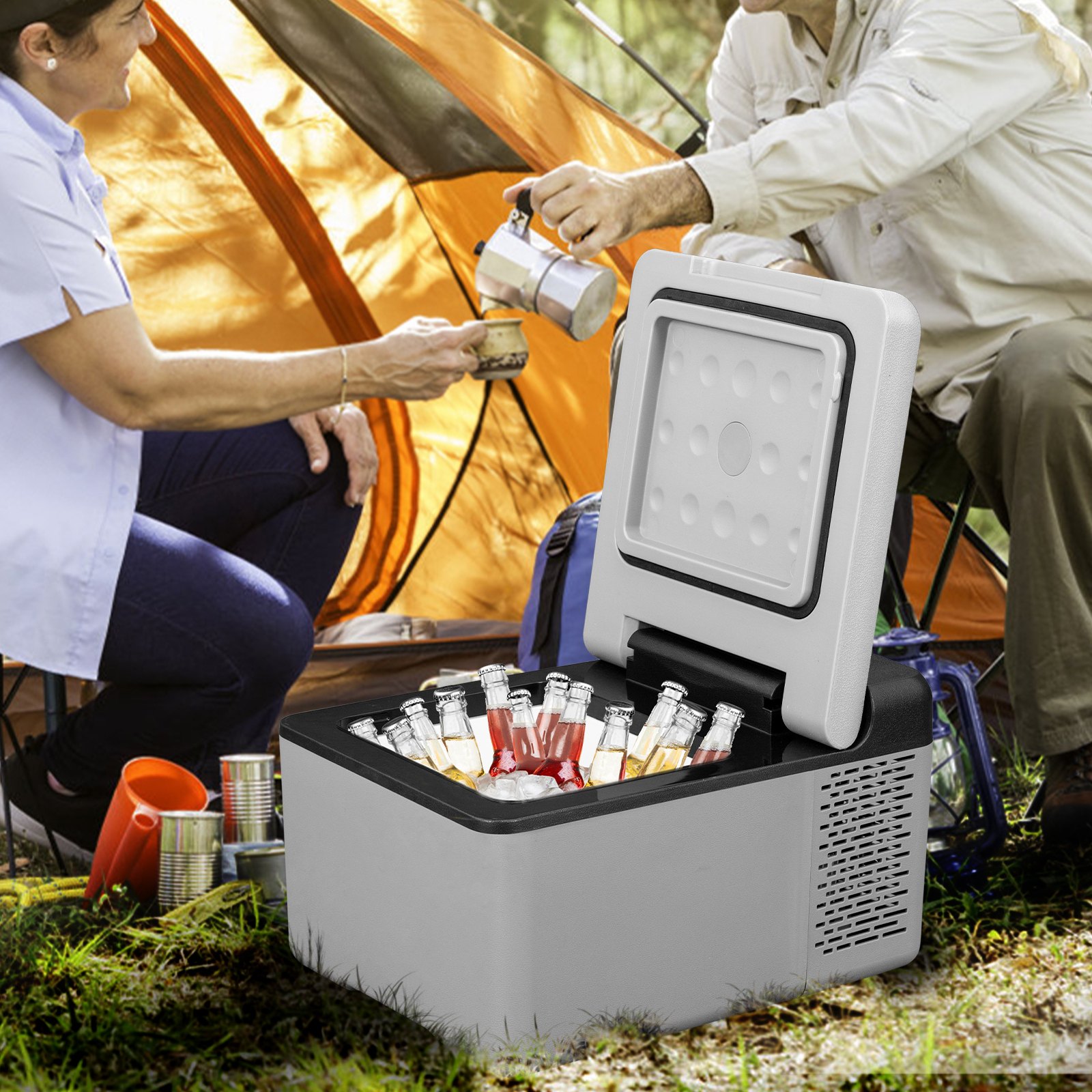 Portable 10 Qt 12V Car Refrigerator Freezer with APP Control, Compressor Cooler
