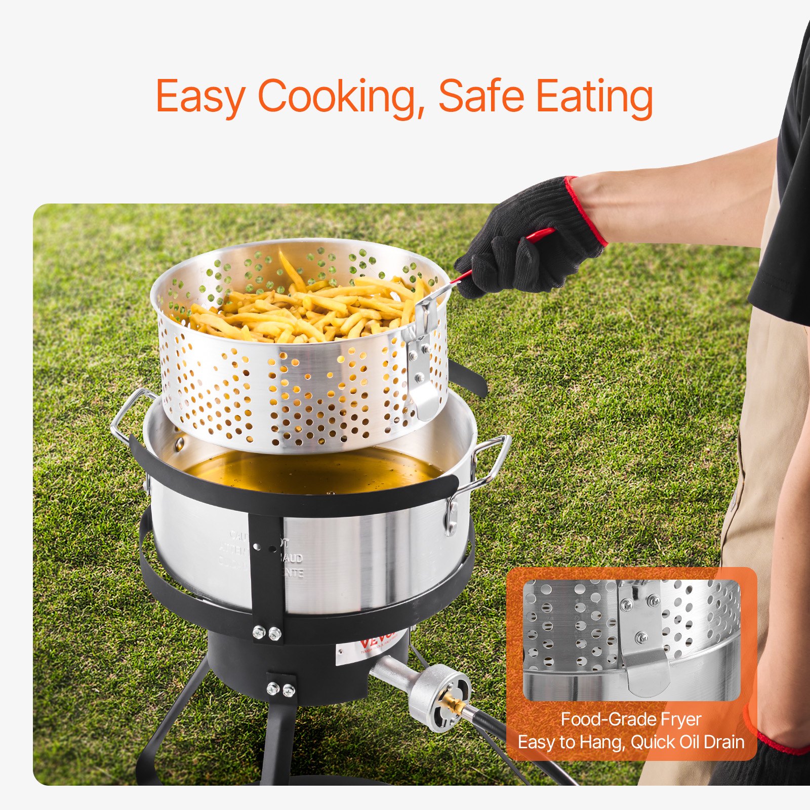 10 Qt Fish And Wing Fryer Aluminum Outdoor Propane Deep Fryer Kit With Basket — foto 2