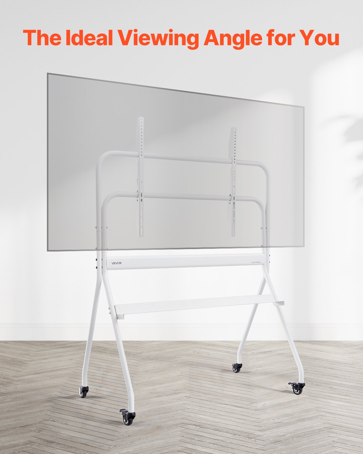 Rollbarer TV-Ständer, mobiler TV-Wagen für 35-100 Zoll LED/LCD/OLED Flach-/Curved-Fernseher, tragbarer Monitorständer mit Rollen, Tragkraft bis zu 90 kg, für Wohnzimmer, Schlafzimmer, Büro, Außenbereich, max. VESA 800x600 mm_voghion.com